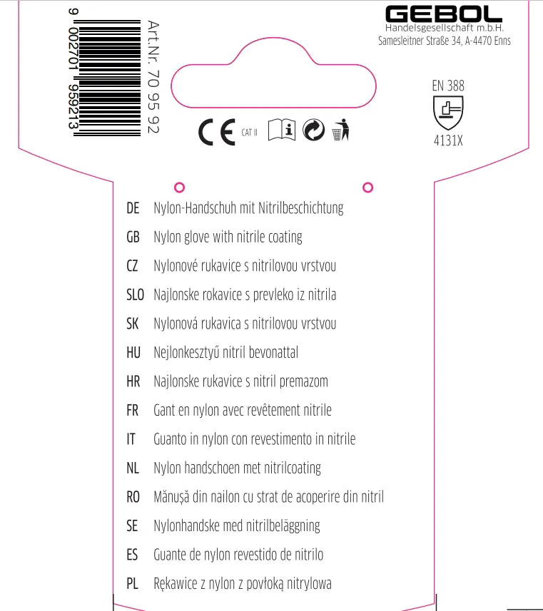 Gebol Handschuh Wet Grip  