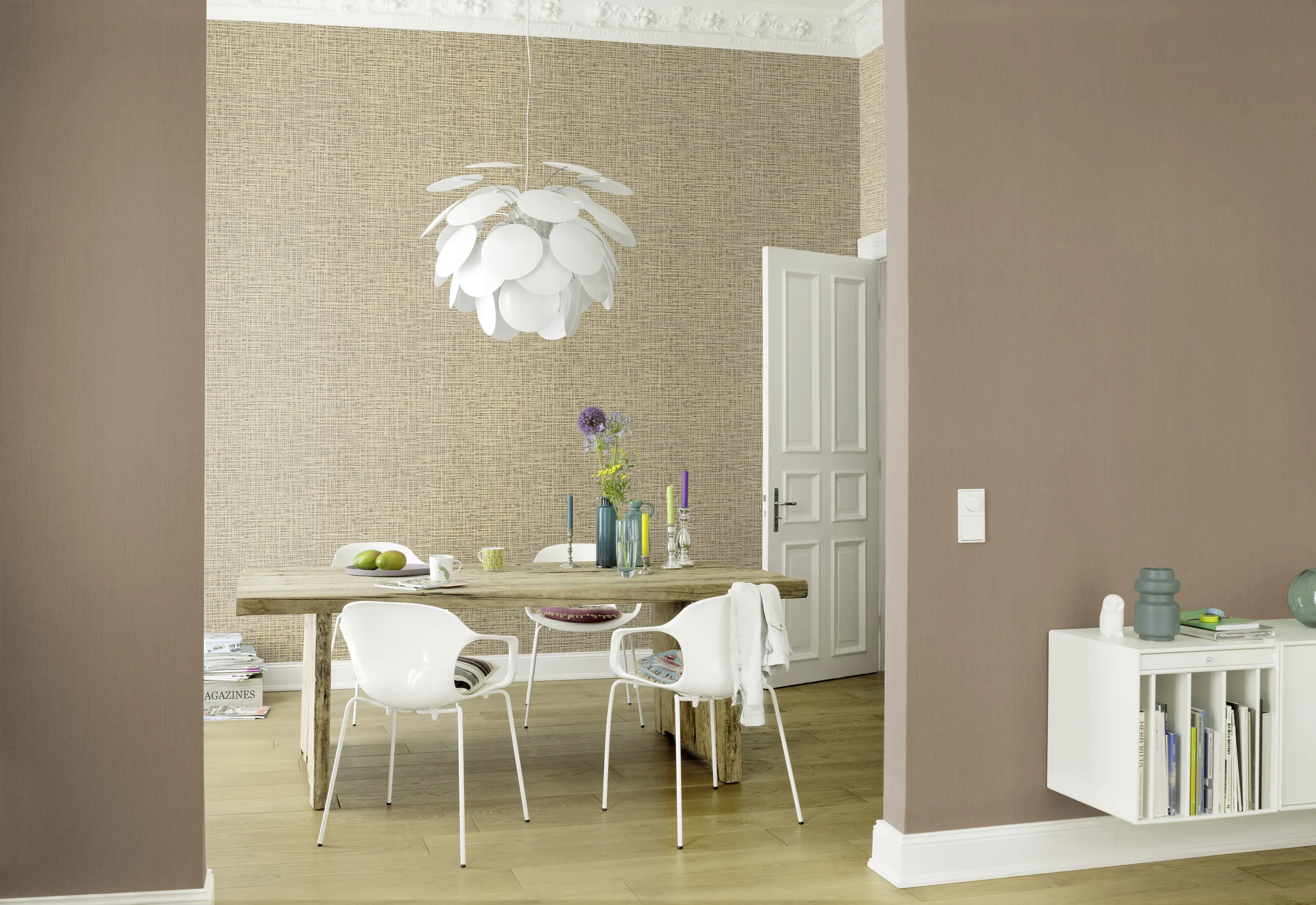 Rasch Vliestapete 746129 Braun-Mittelbraun Uni 10,05 m x 0,53 m