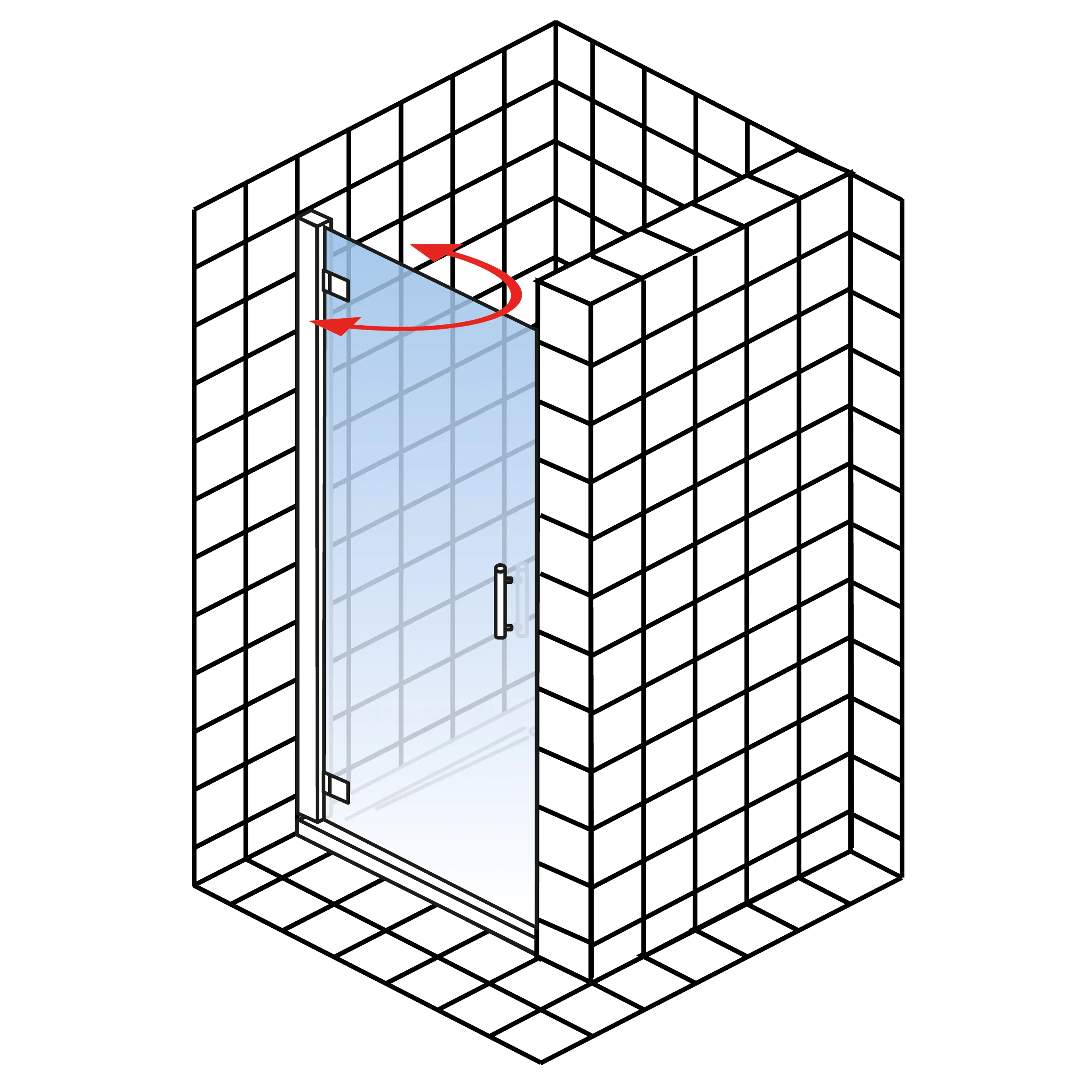 Schulte Nische Drehtür pendelbar 100 x 200  cm Toura