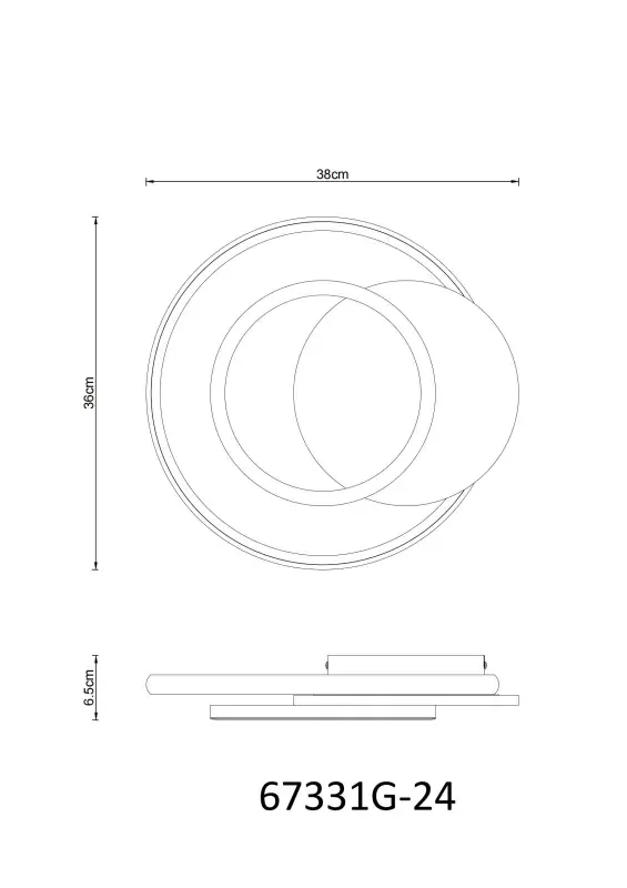 Globo Deckenleuchte Julio 38 x 36 cm grau matt warmweiß