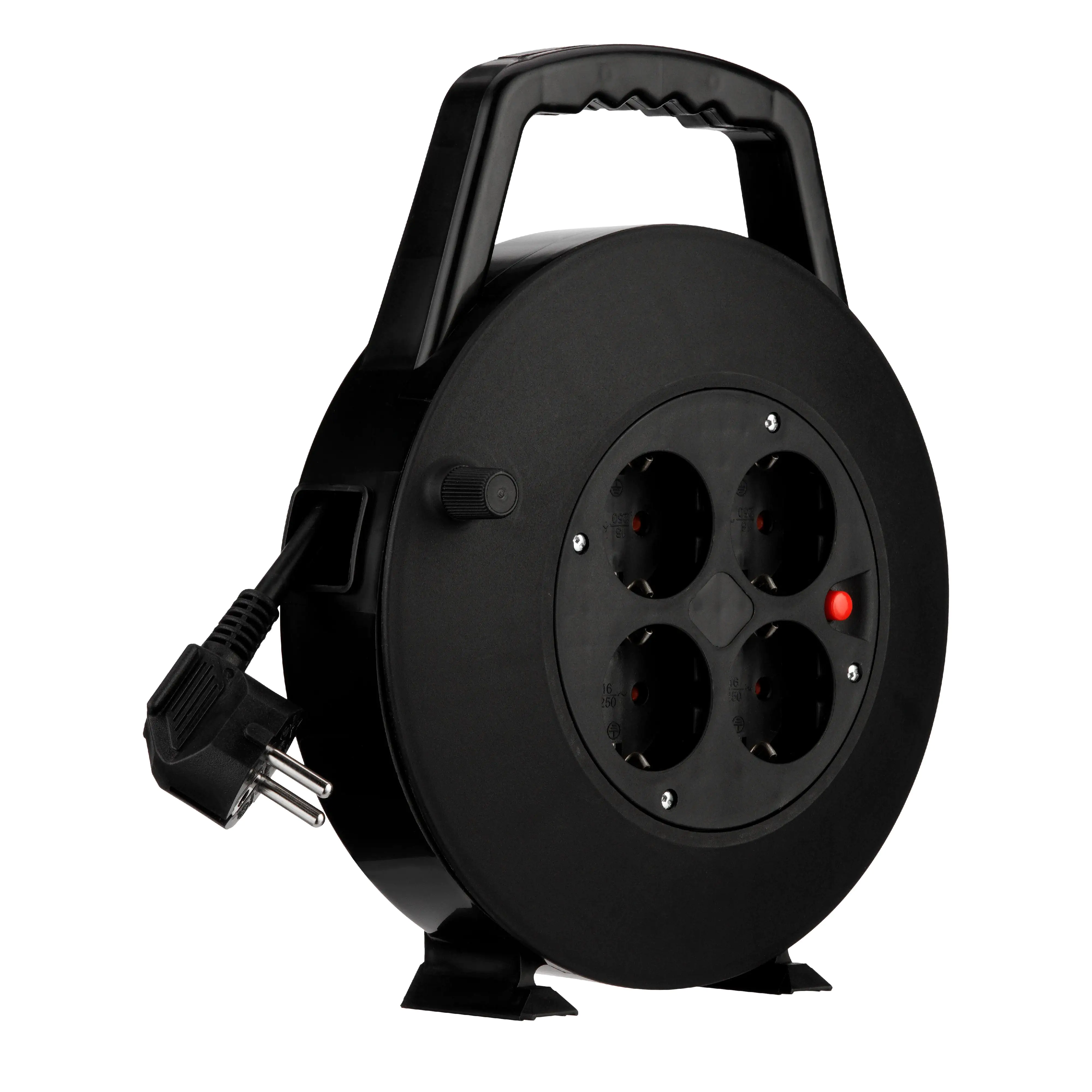 REV Kabeltrommel 4-fach 5 m H05VV-F 3G1,5mm², schwarz