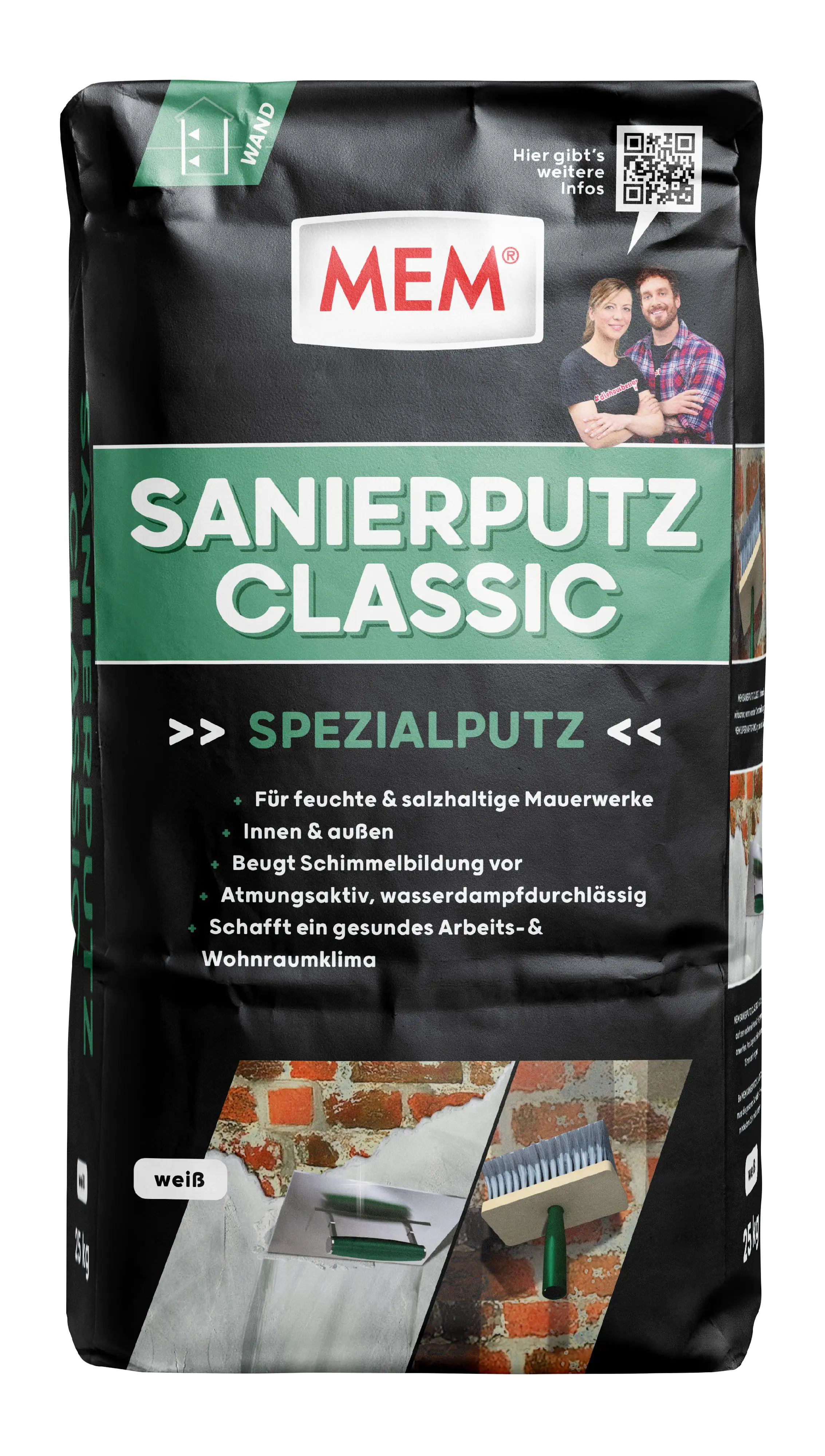 MEM Sanierputz Classic 25 kg weiß MEM Sanierputz Classic 25 kg weiß