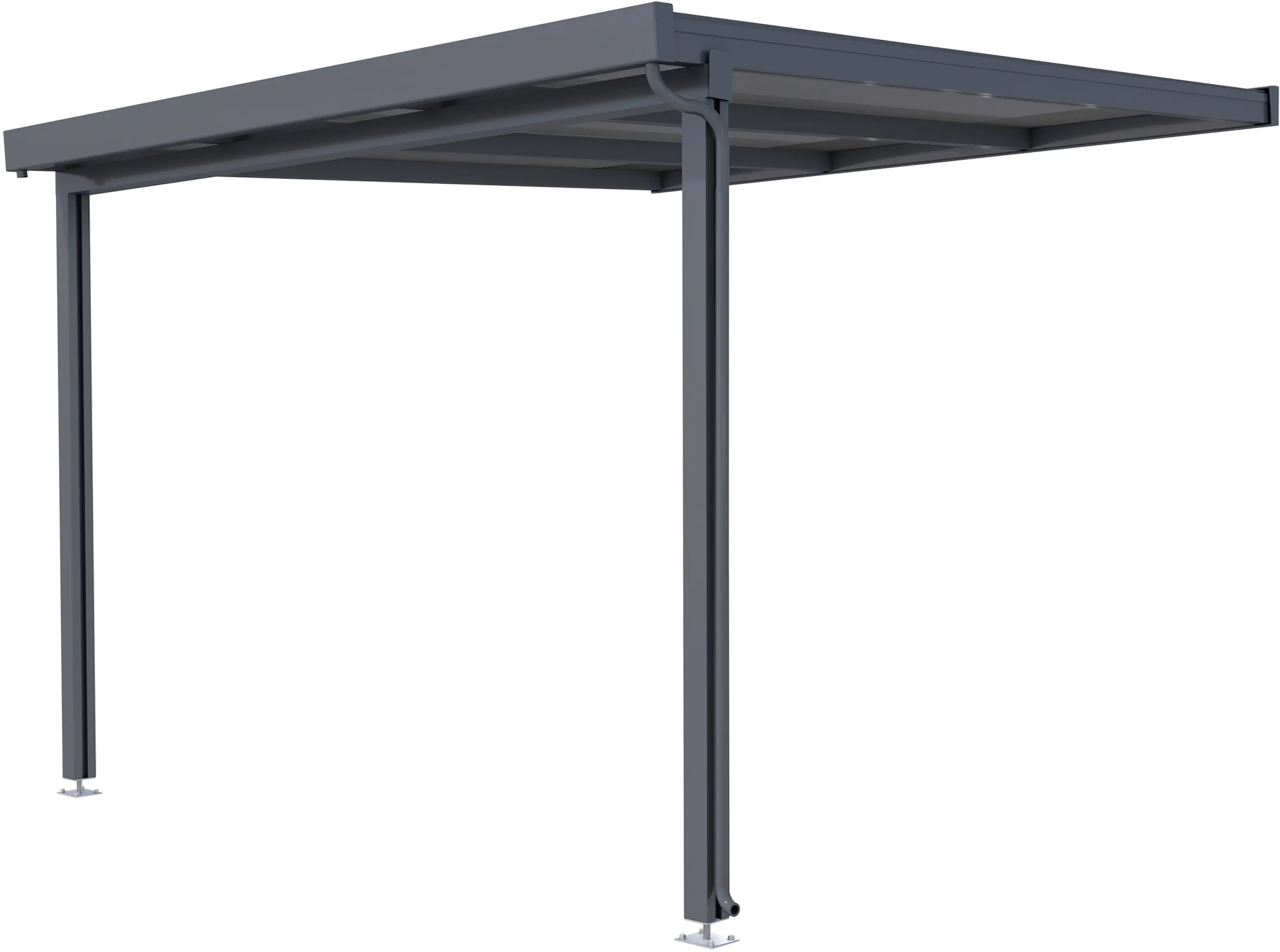 Gutta Premium Terrassendach 309,4 x 306 cm anthrazit PC weiß opal 16 mm