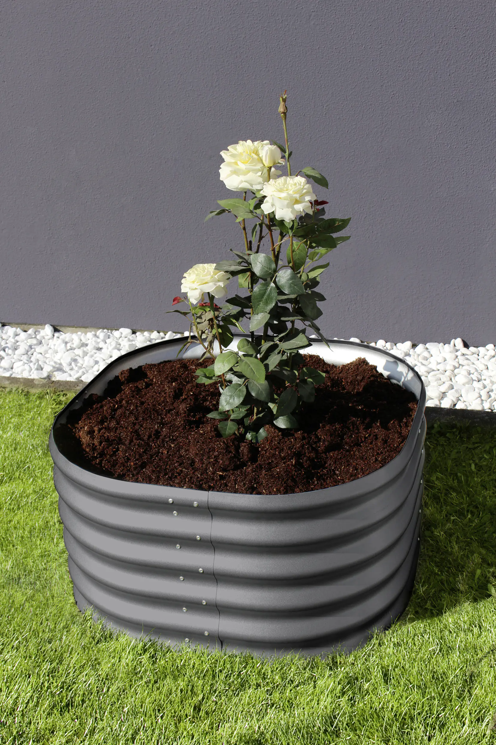 Vitavia Hochbeet Terra Rund 82 x 82 x 40 cm granit