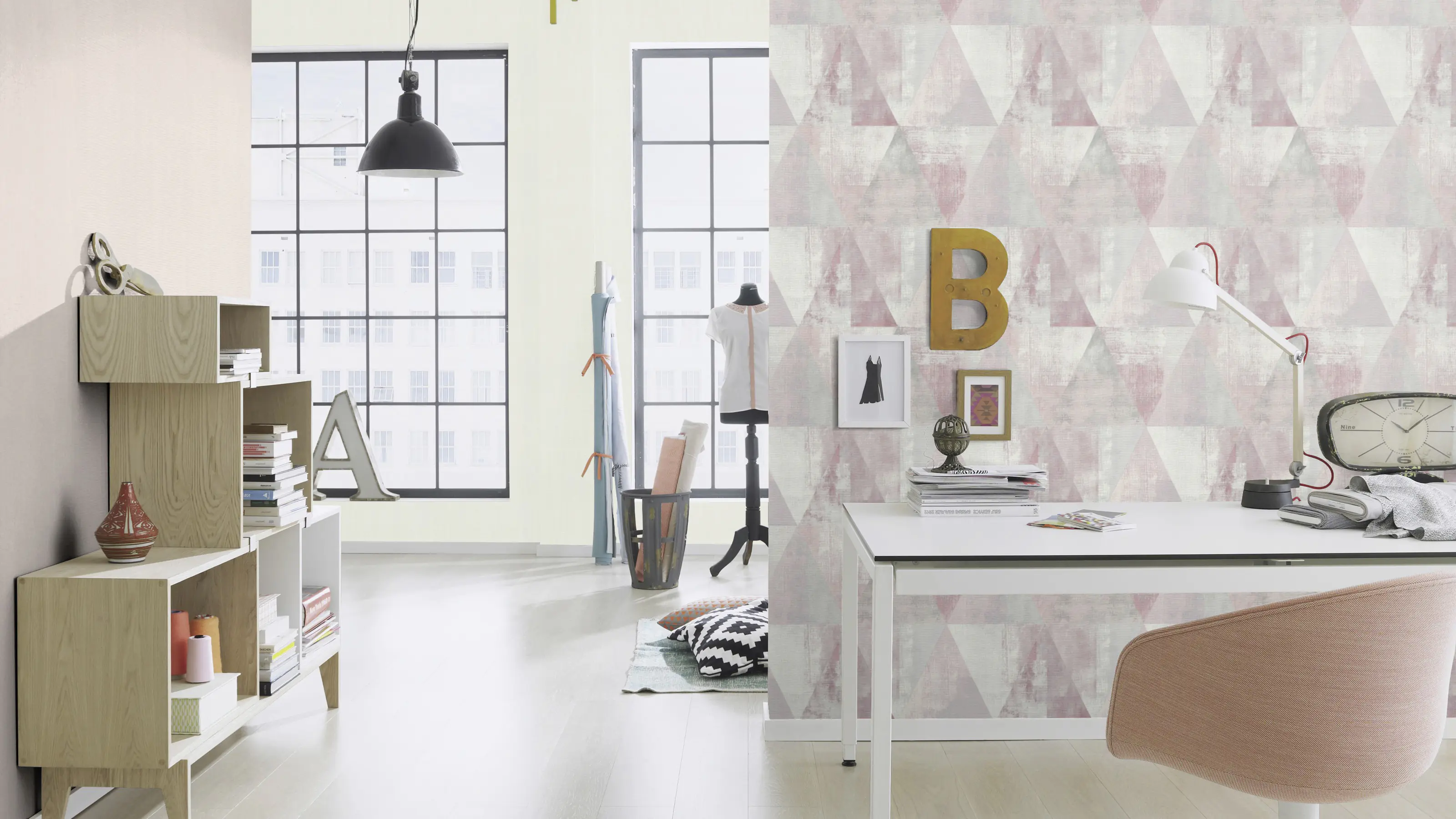 Rasch Vliestapete 411843 hyde Park uni rosa 10,05 x 0,53 m