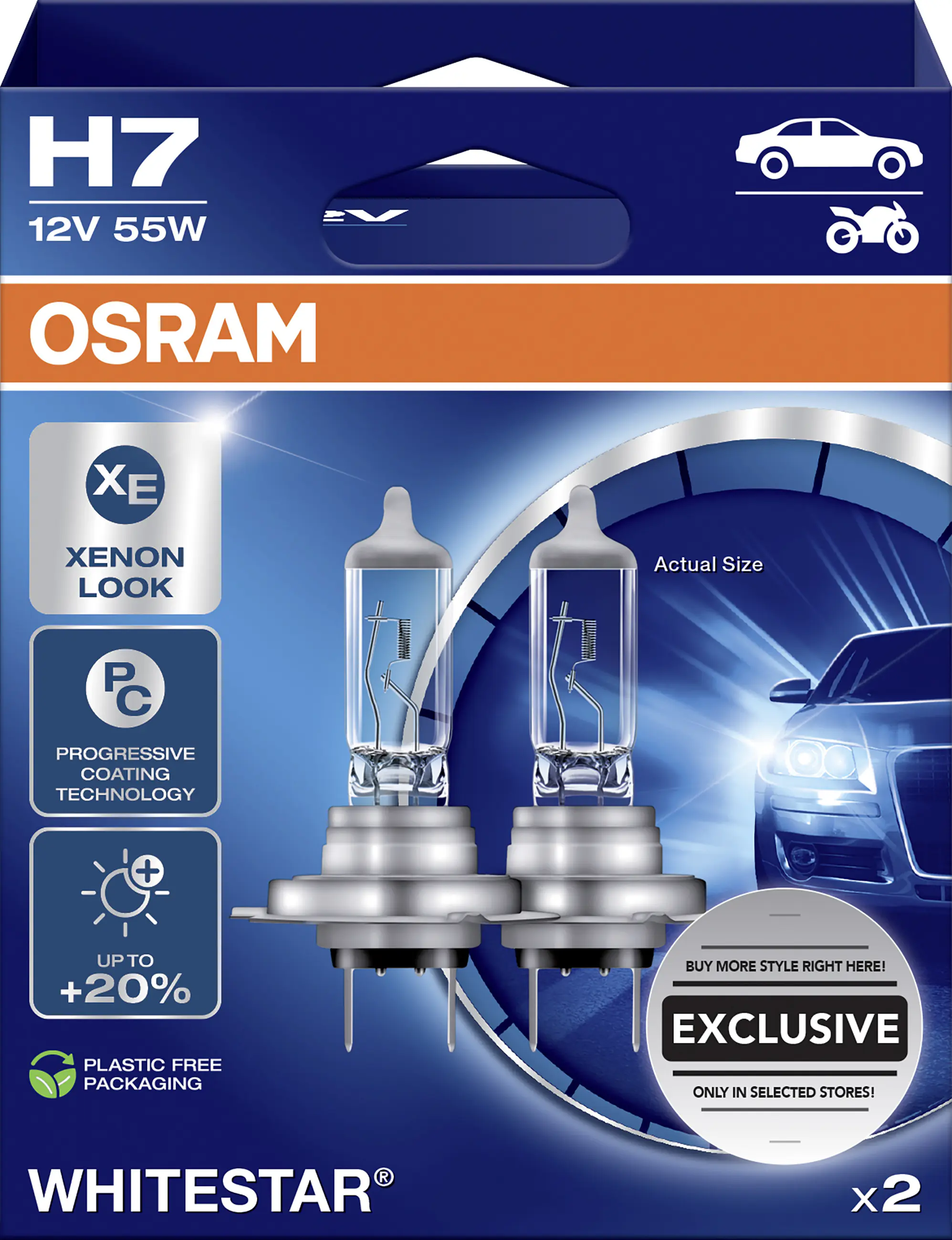 Osram Scheinwerferlampe H7 Whitestar 2.0 2 Stück Osram Scheinwerferlampe H7 Whitestar 2.0 2 Stück