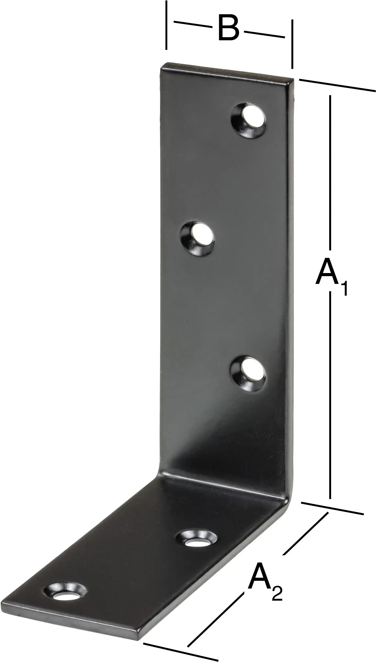 Vormann Balkenwinkel 180 x 120 x 40 mm Stahl schwarz stark