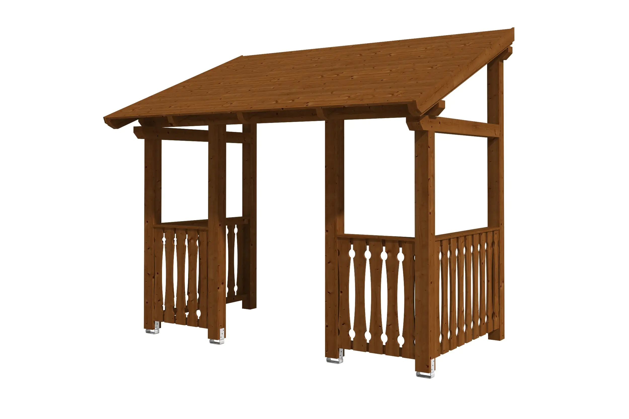 SKAN HOLZ Vordach Paderborn Typ 8 336 x 202 cm, lasiert in Nussbaum