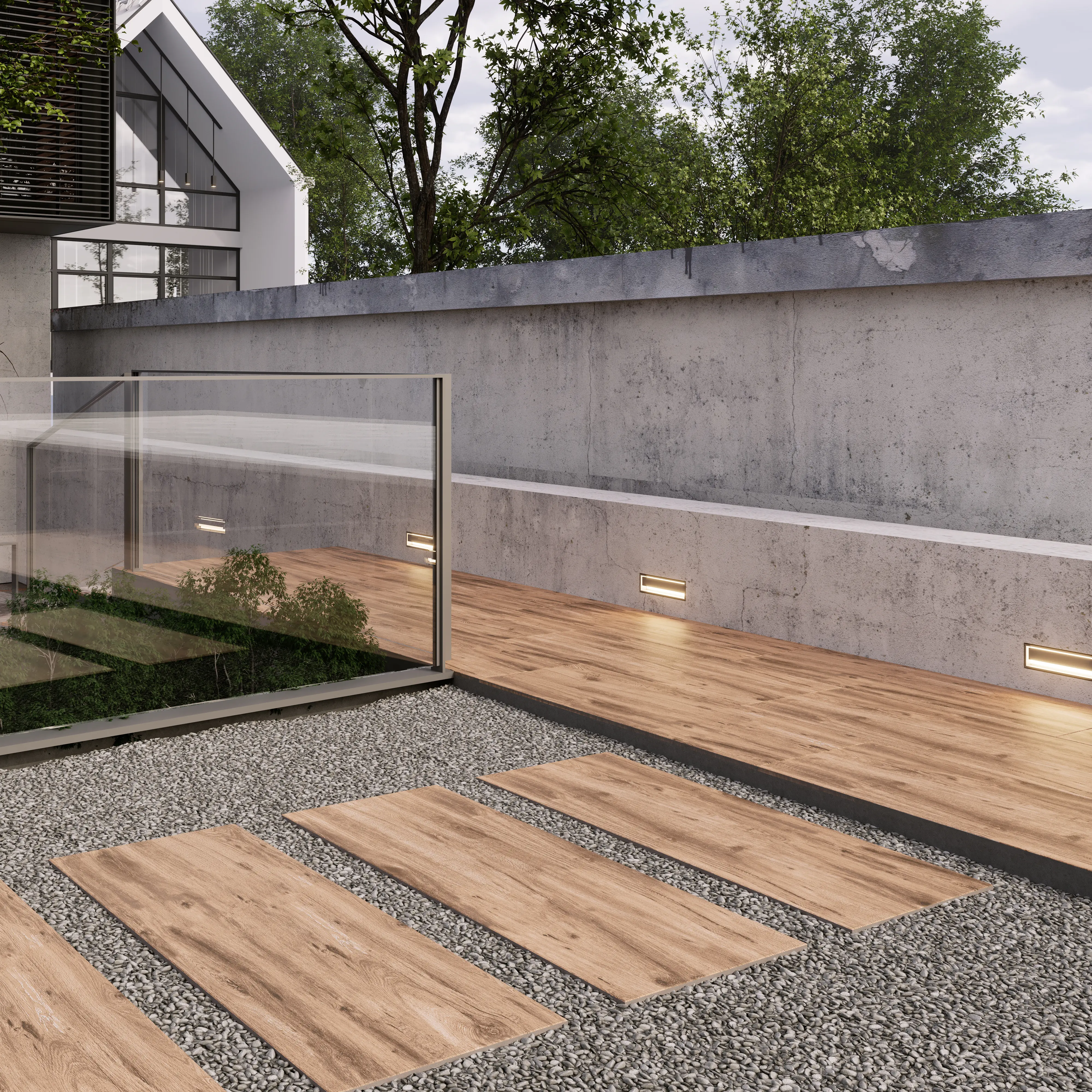 Terrassenplatte Feinsteinzeug Skagen Trend 40 x 120 x 2 cm oak