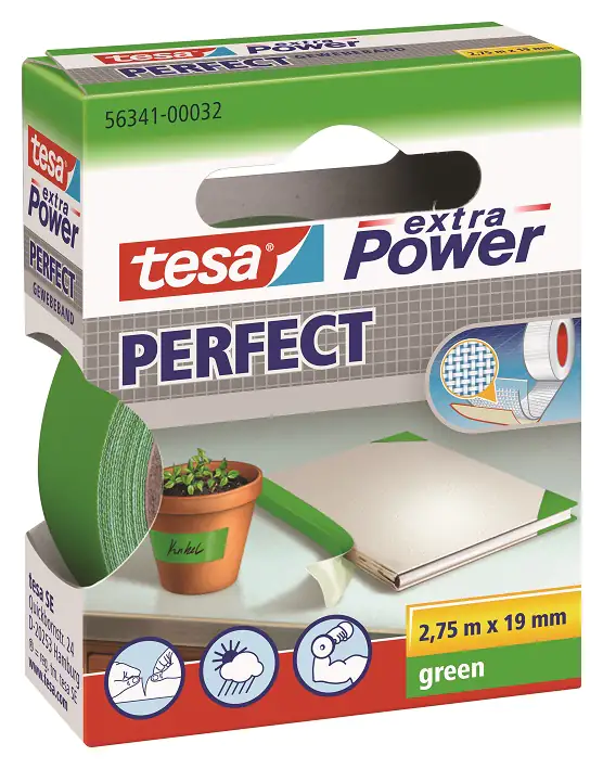 tesa extra Power Gewebeband Perfect 2,75 m x 19 mm, grün tesa extra Power Gewebeband Perfect 2,75 m x 19 mm, grün