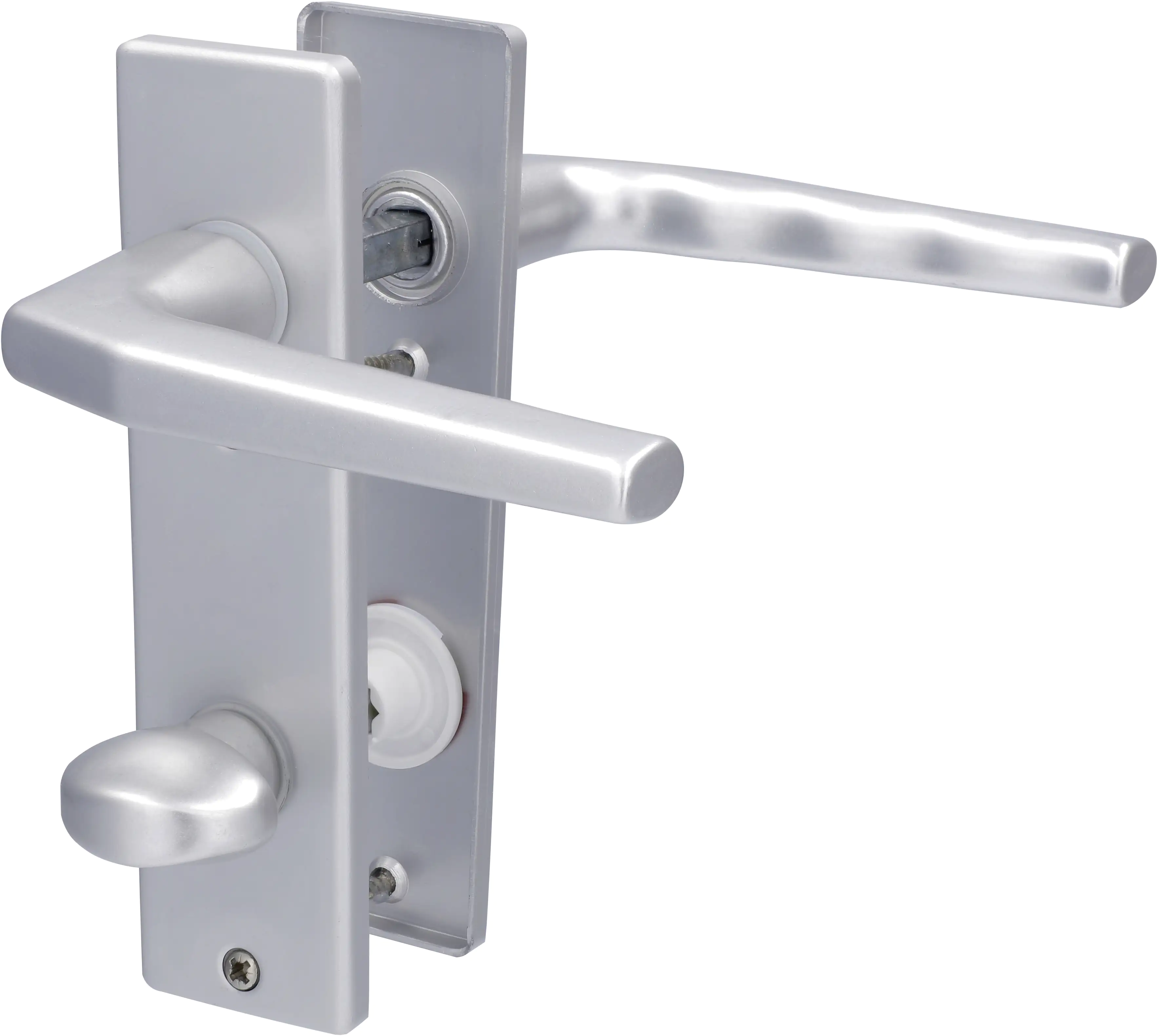 Alpertec Kurzschildgarnitur Florence Aluminium silber eckig