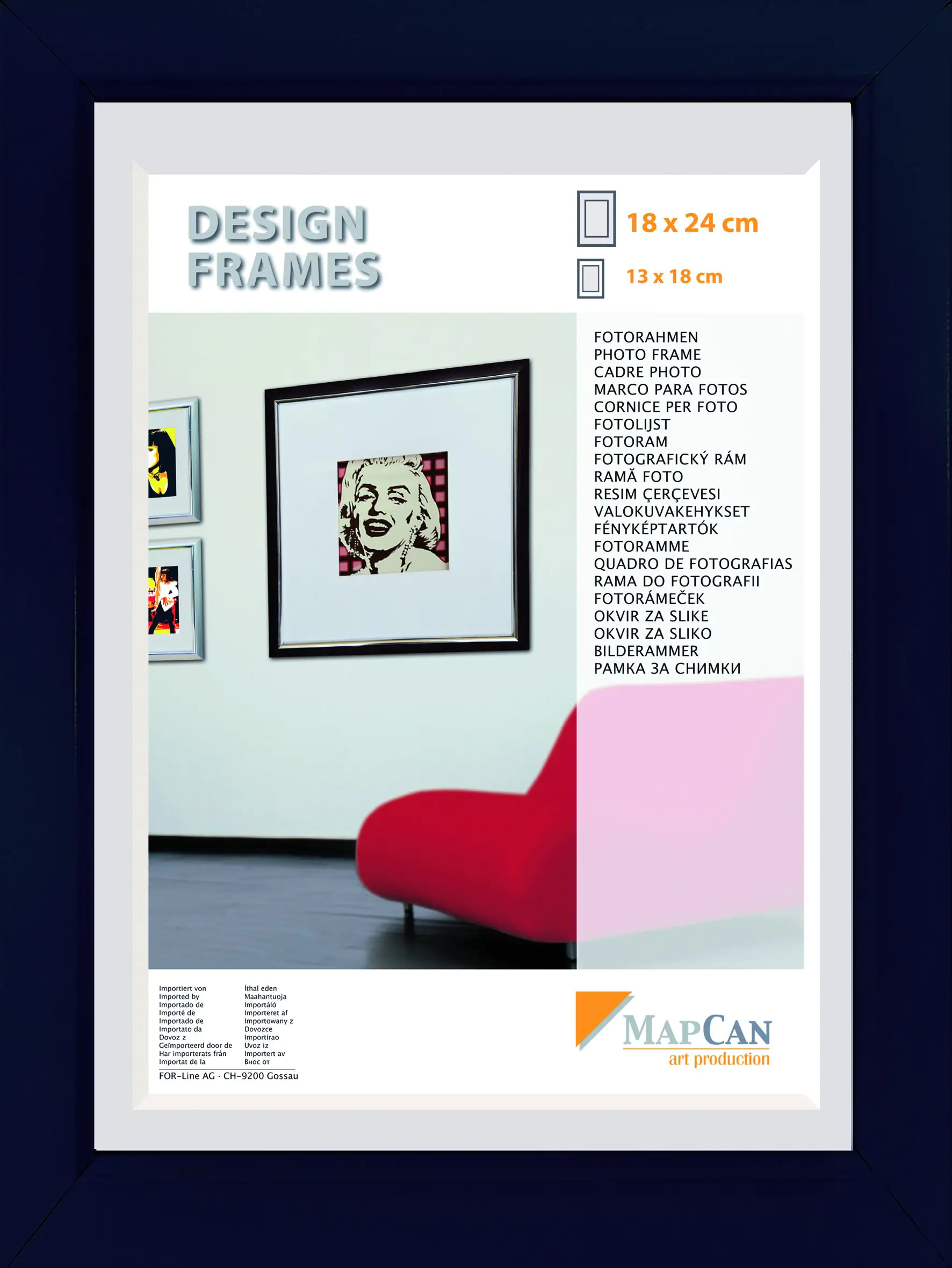 Holz Bilderrahmen Script schwarz, 18 x 24 cm