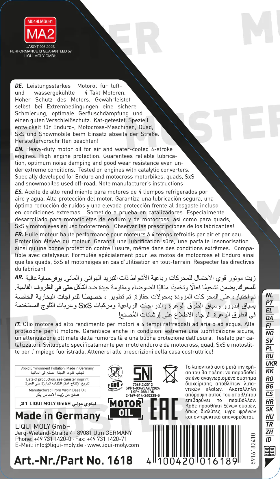 Liqui Moly 4-Takt Motoröl 4T 10W-40 Scooter 1 L