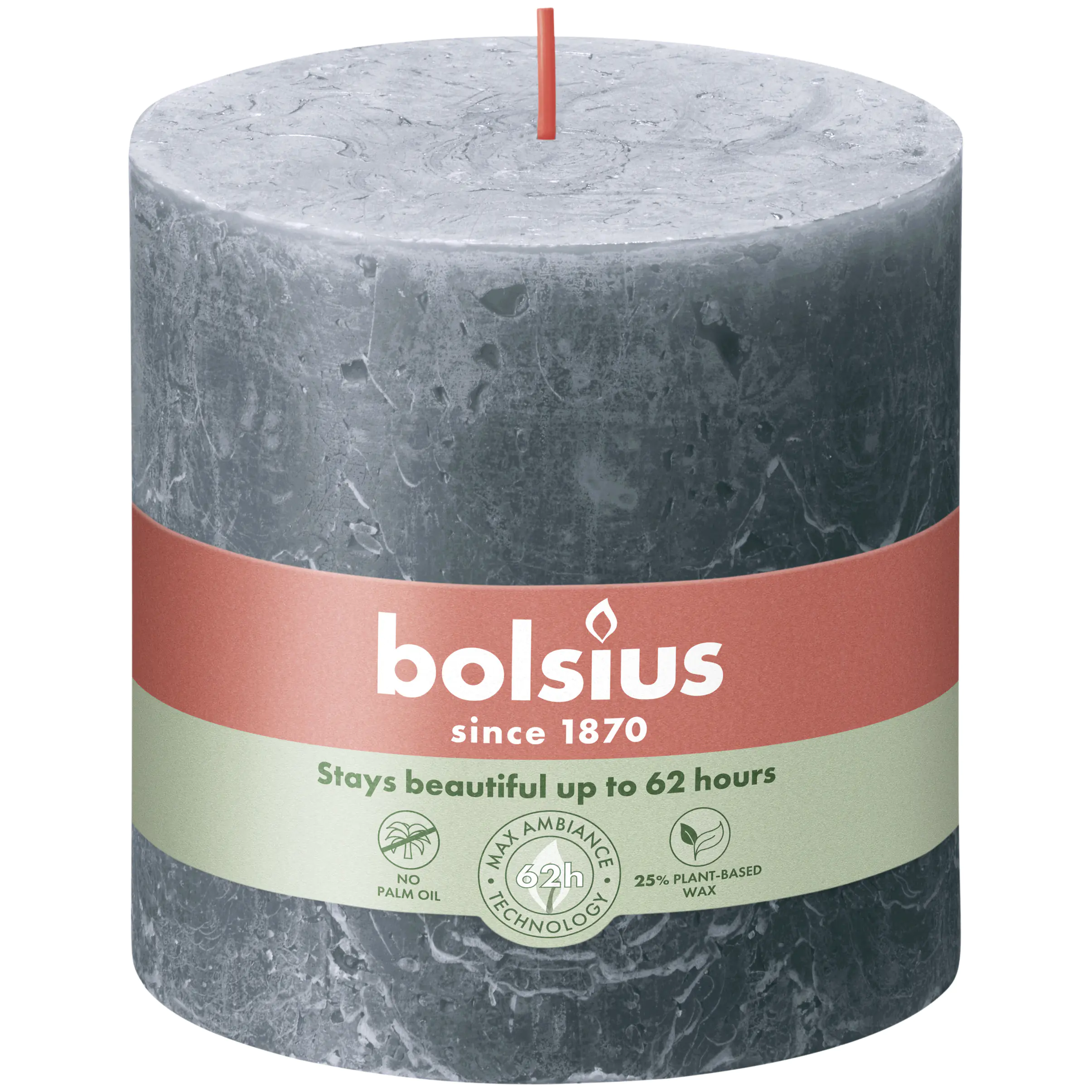 Bolsius Rustik XXL Stumpenkerze 100/100 mm Schieferblau