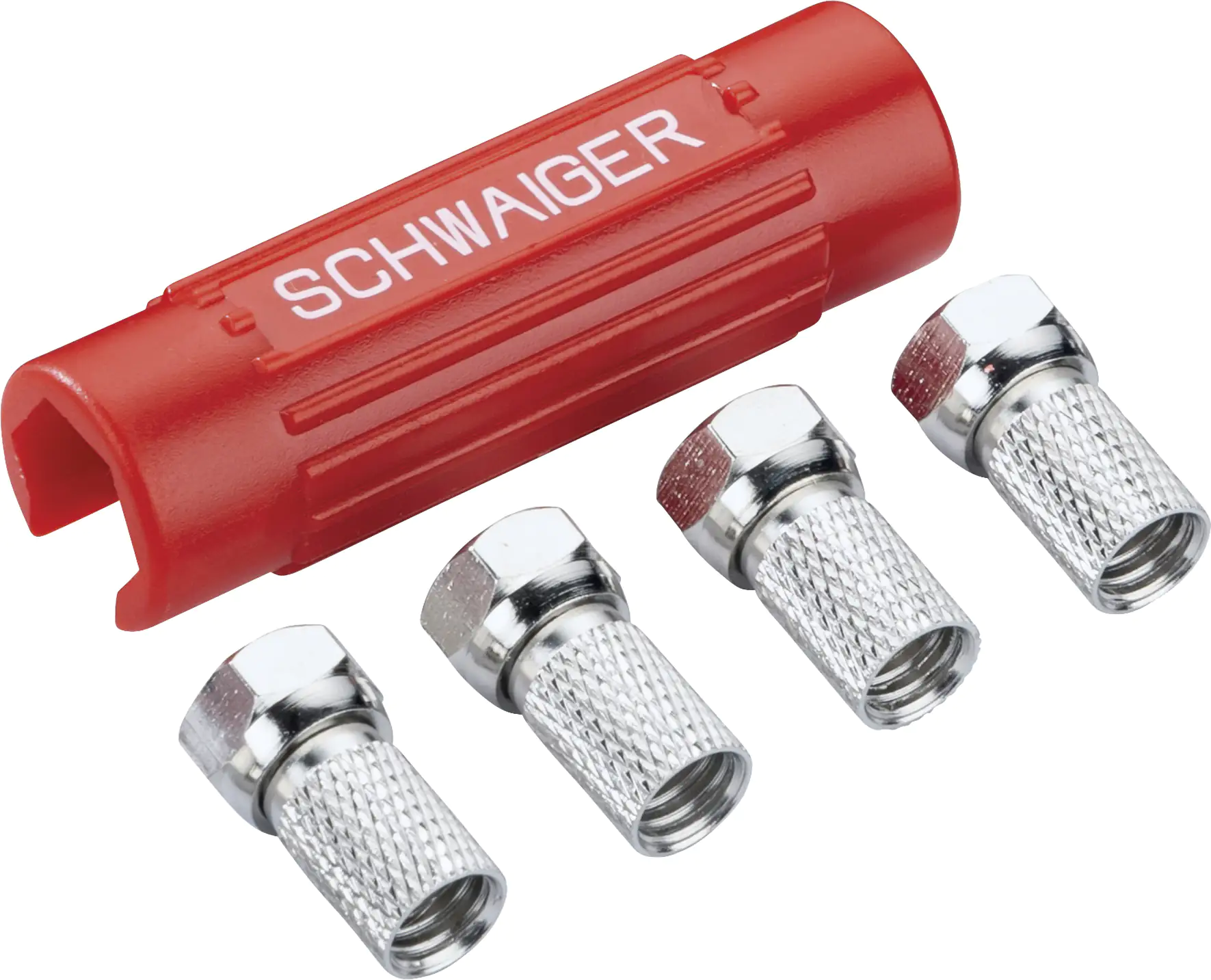 Schwaiger Montageset für F Stecker ADH14 531 rot, mit Aufrdrehhilfe und F Steckern