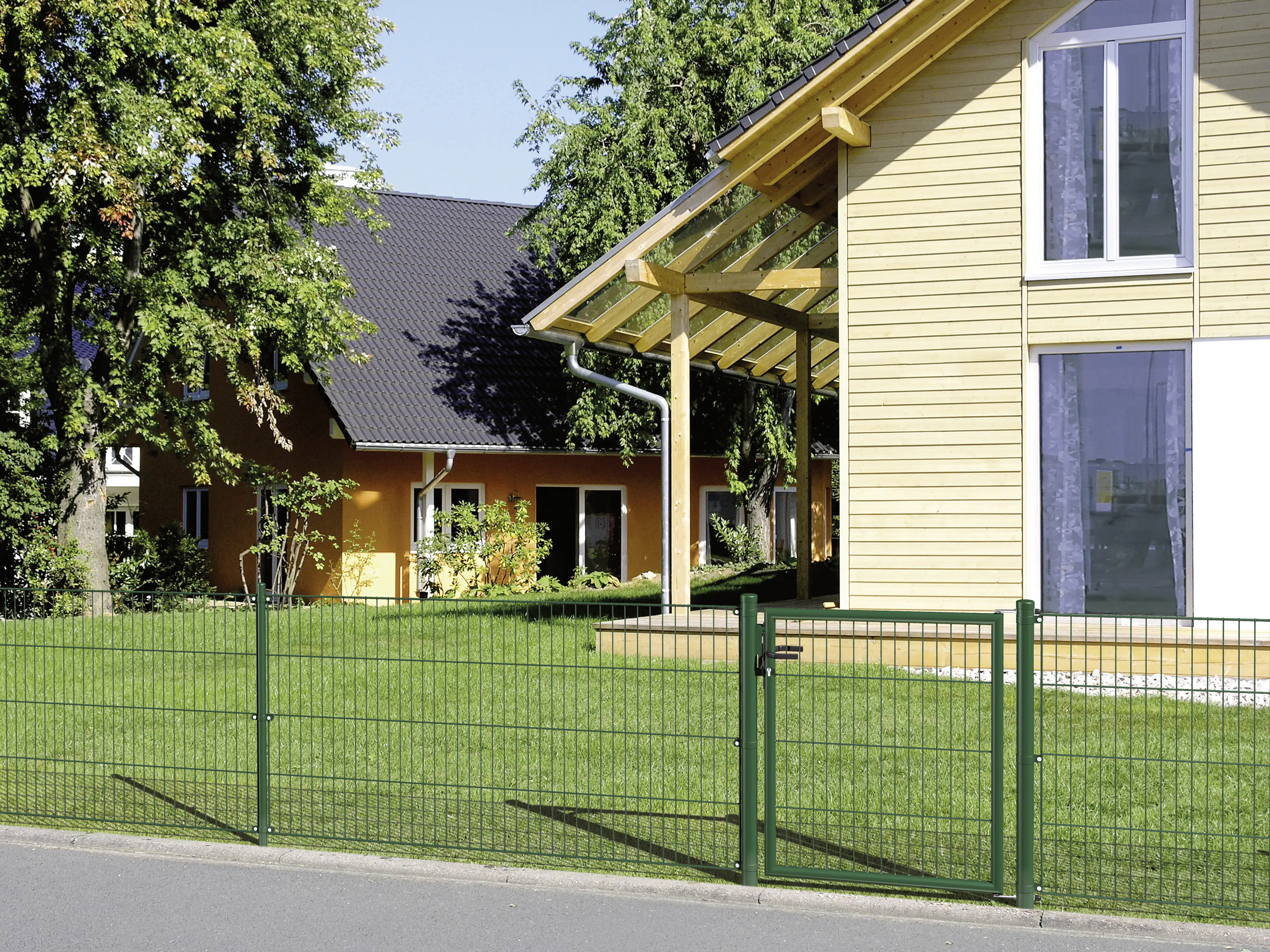 Alberts Doppelschelle für Pfosten Ø 34 mm grün