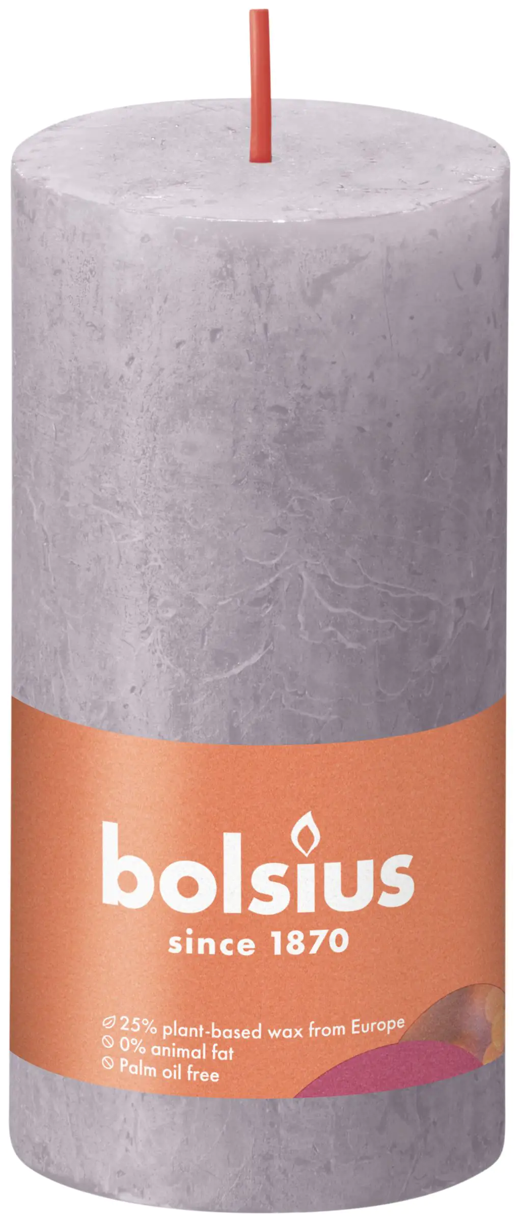 Bolsius Rustik Stumpenkerze gefrorener lavendel, Höhe: 10 cm, Ø 5 cm