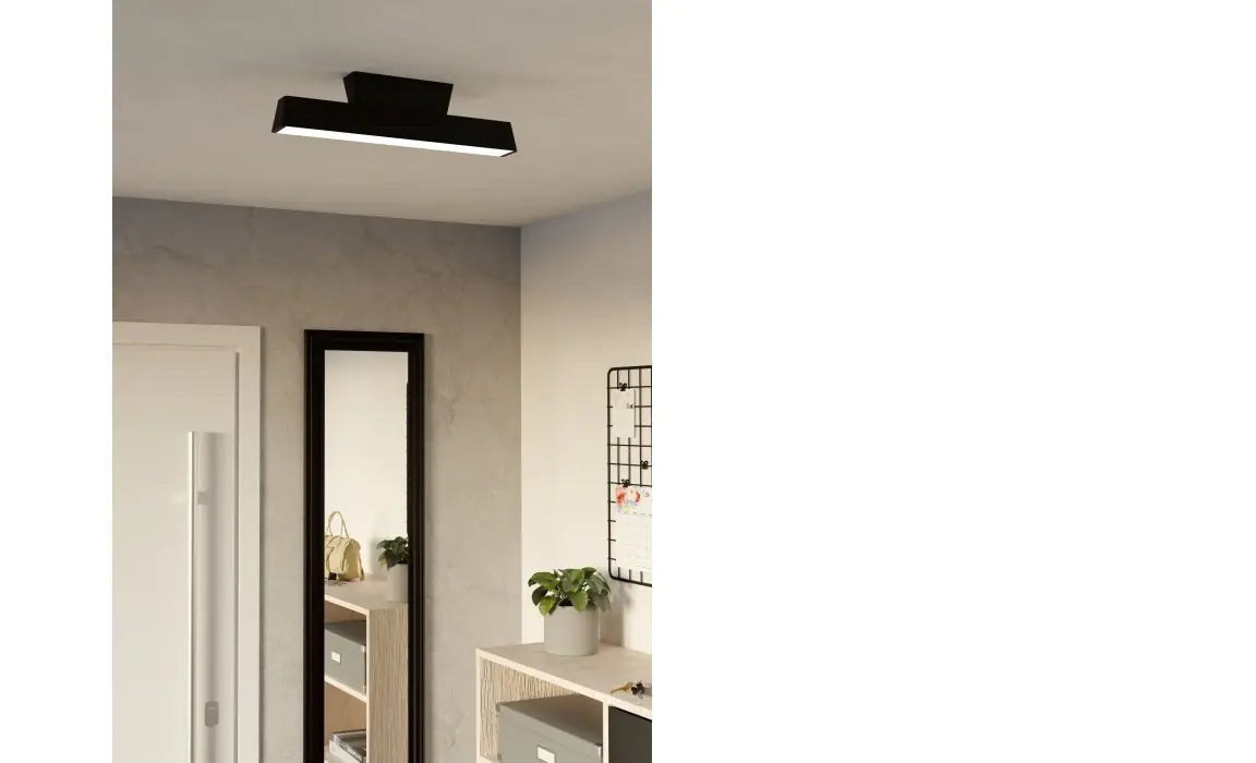 Eglo Connect LED Deckenleuchte Simolaris-Z schwarz 47 x 5,5 cm dimmbar