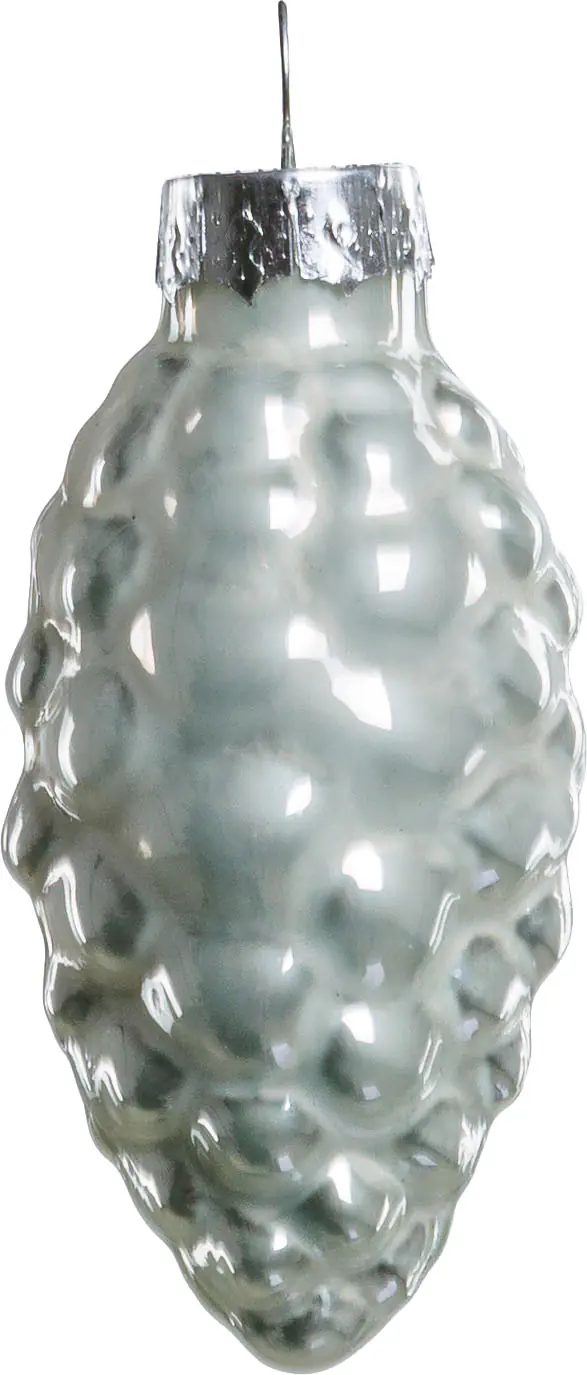 TrendLine Weihnachtskugeln Glas-Tannenzapfen 6 cm weiß 12 Stück