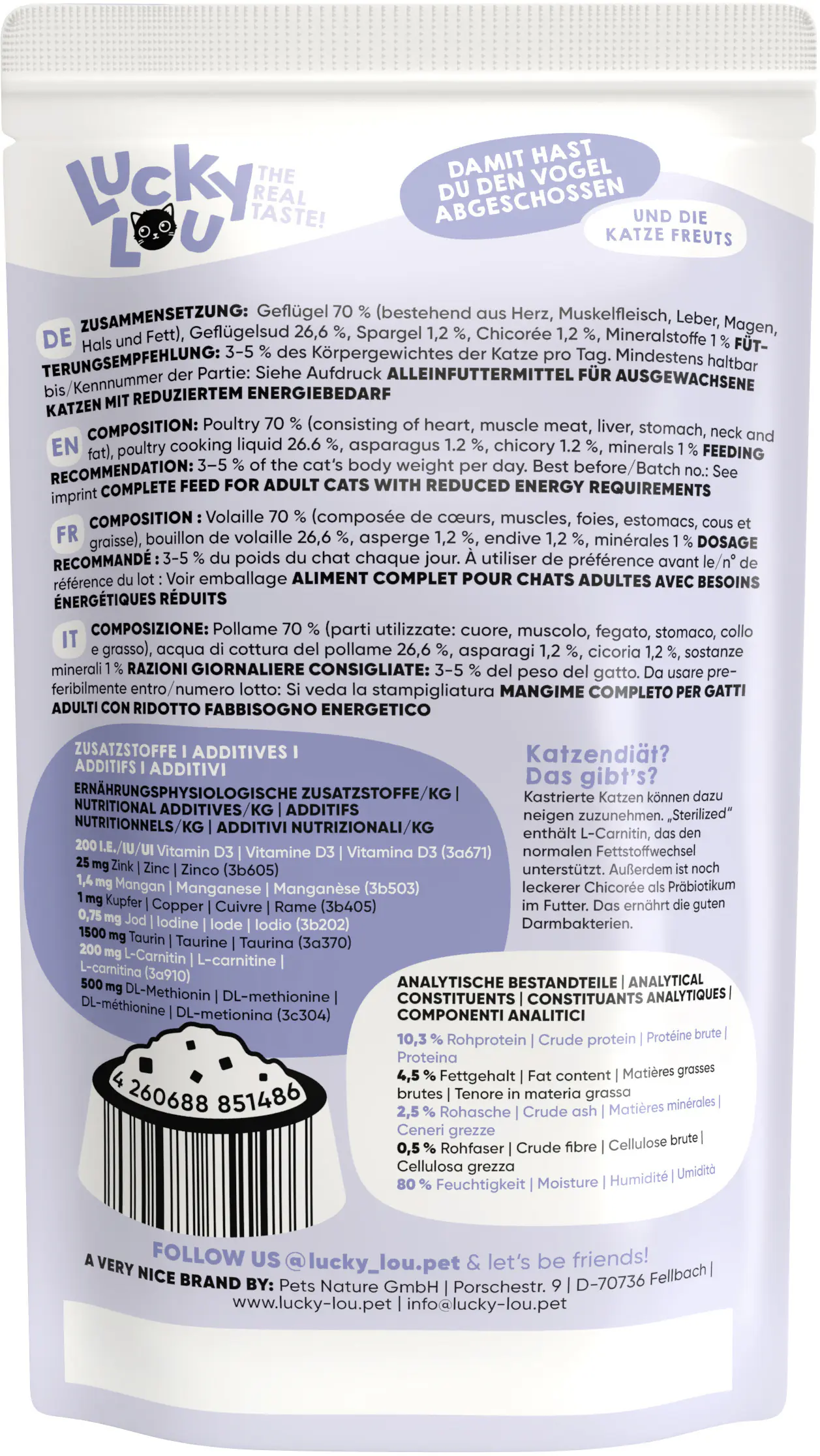 Lucky Lou Lifestage Sterilized Geflügel 125g