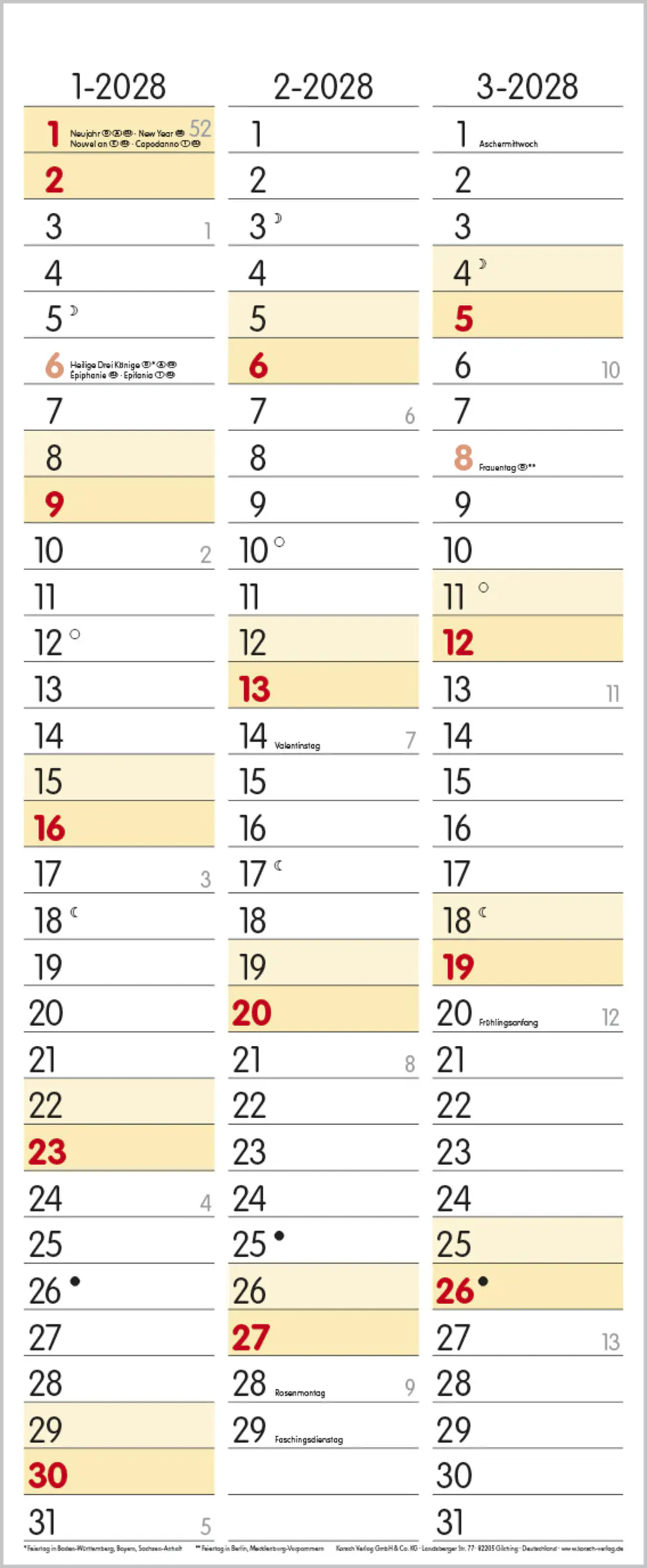 Korsch Kalender Timer for 2 Safran 2027