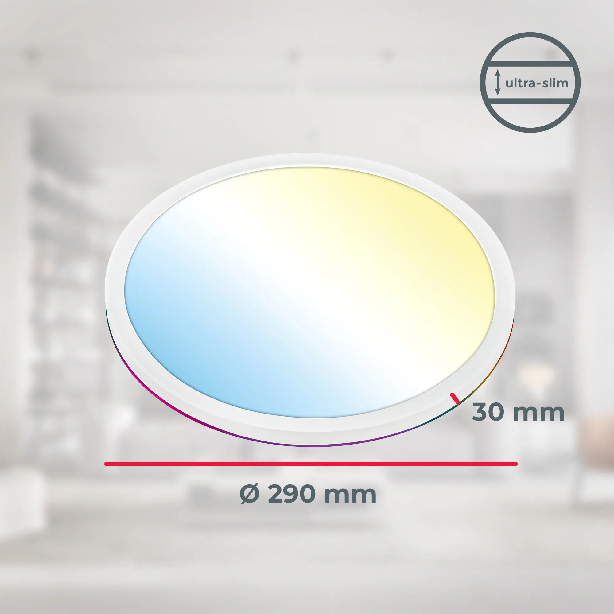 Briloner LED-Panelleuchte Slim Ø 29 cm weiß dimmbar RGB