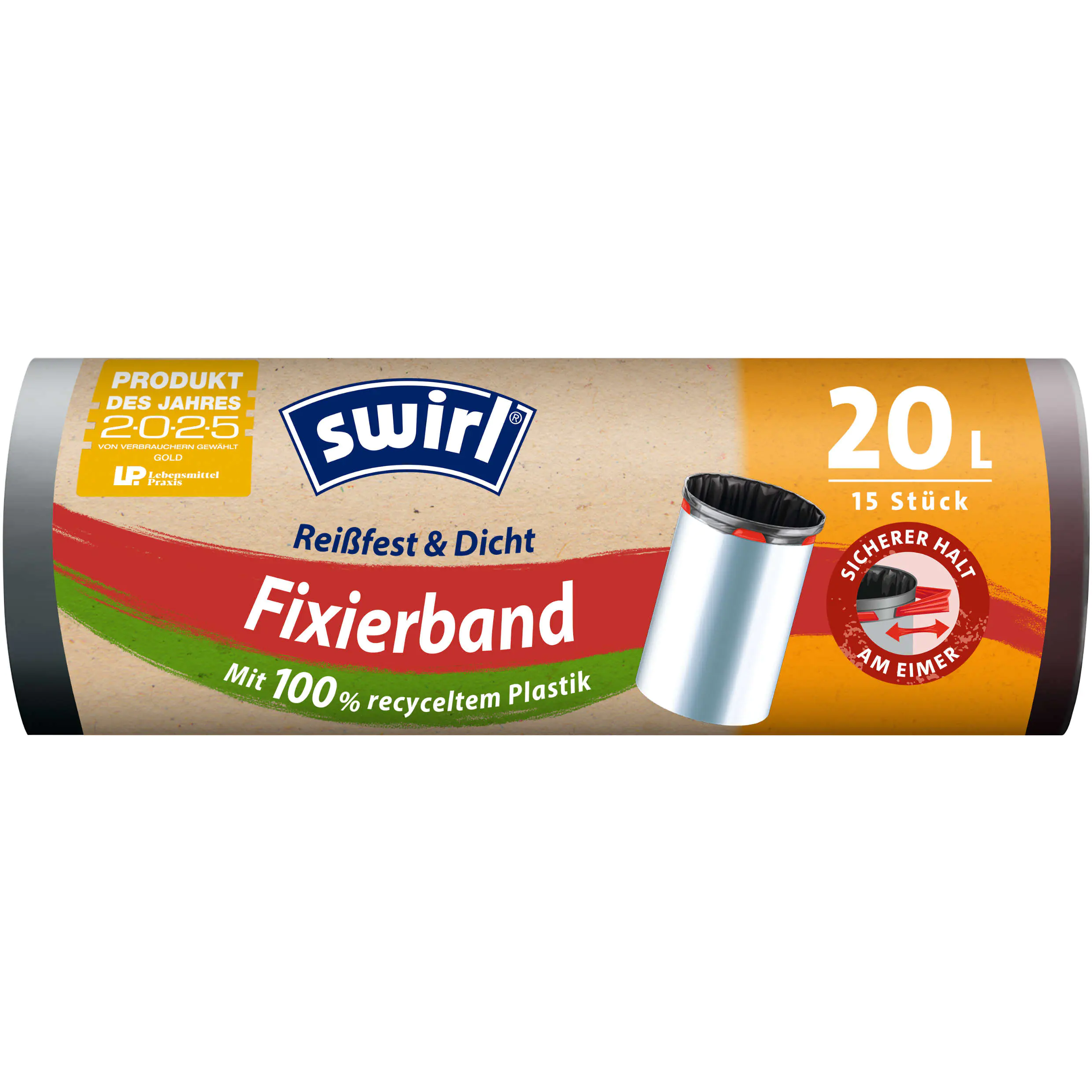 Swirl® Fixierband-Müllbeutel 20 L Reißfest & Dicht Swirl® Fixierband-Müllbeutel 20 L Reißfest & Dicht