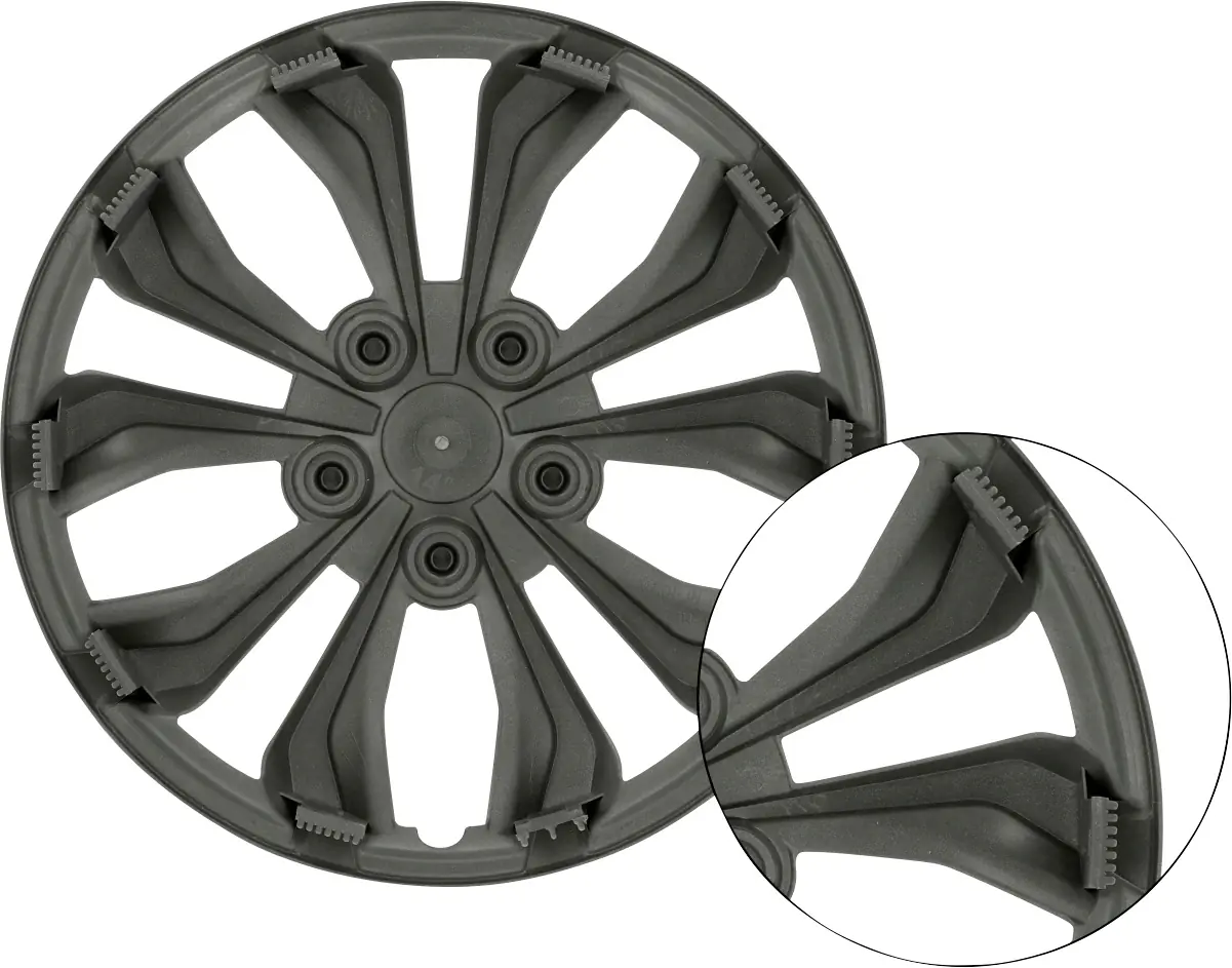 Unitec Radzierblende Daytona 38 cm (15 Zoll) schwarz silber 4 Stück