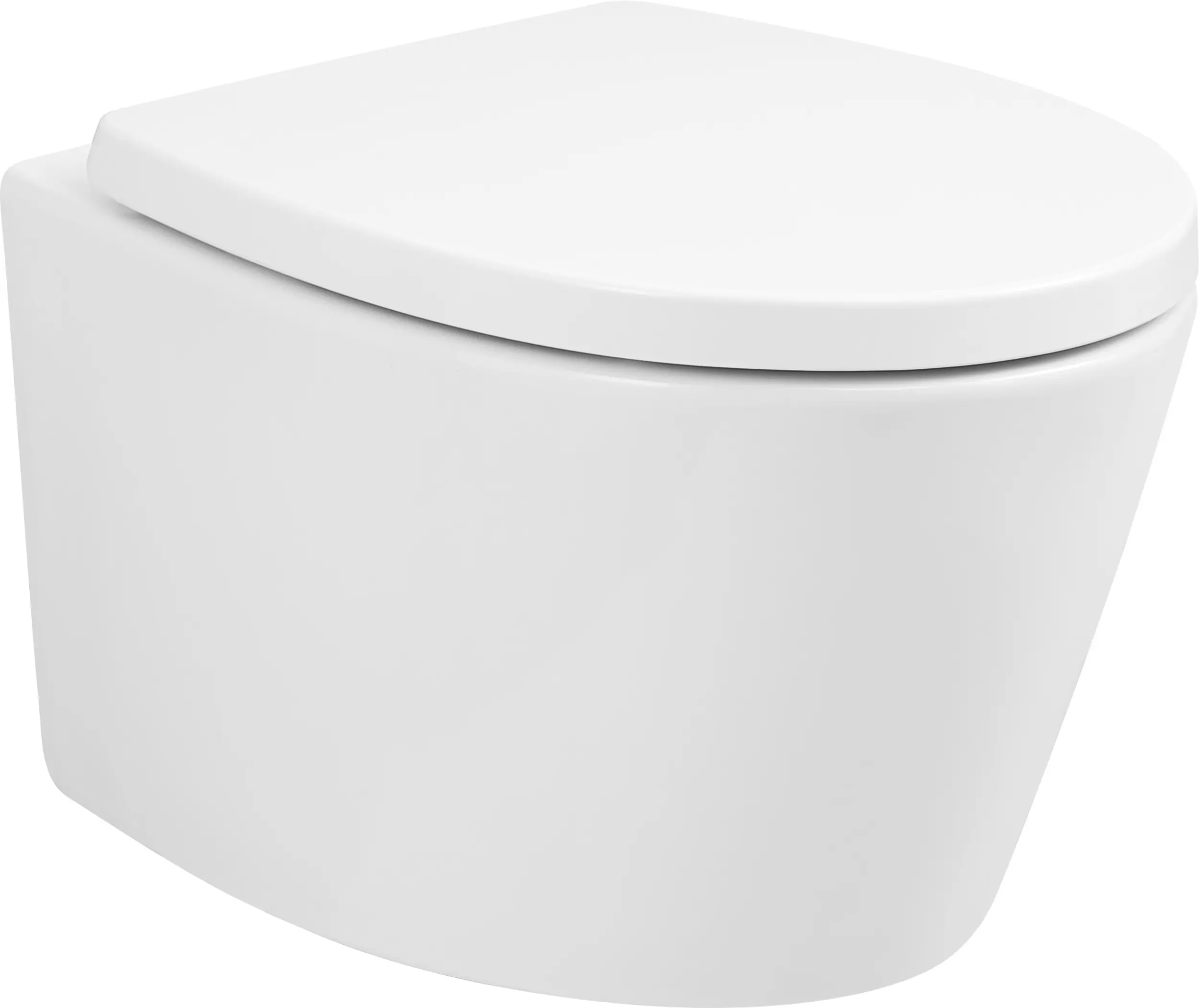 Primaster Wand WC spülrandlos Lorsa Tiefspüler weiß inkl. WC Sitz 