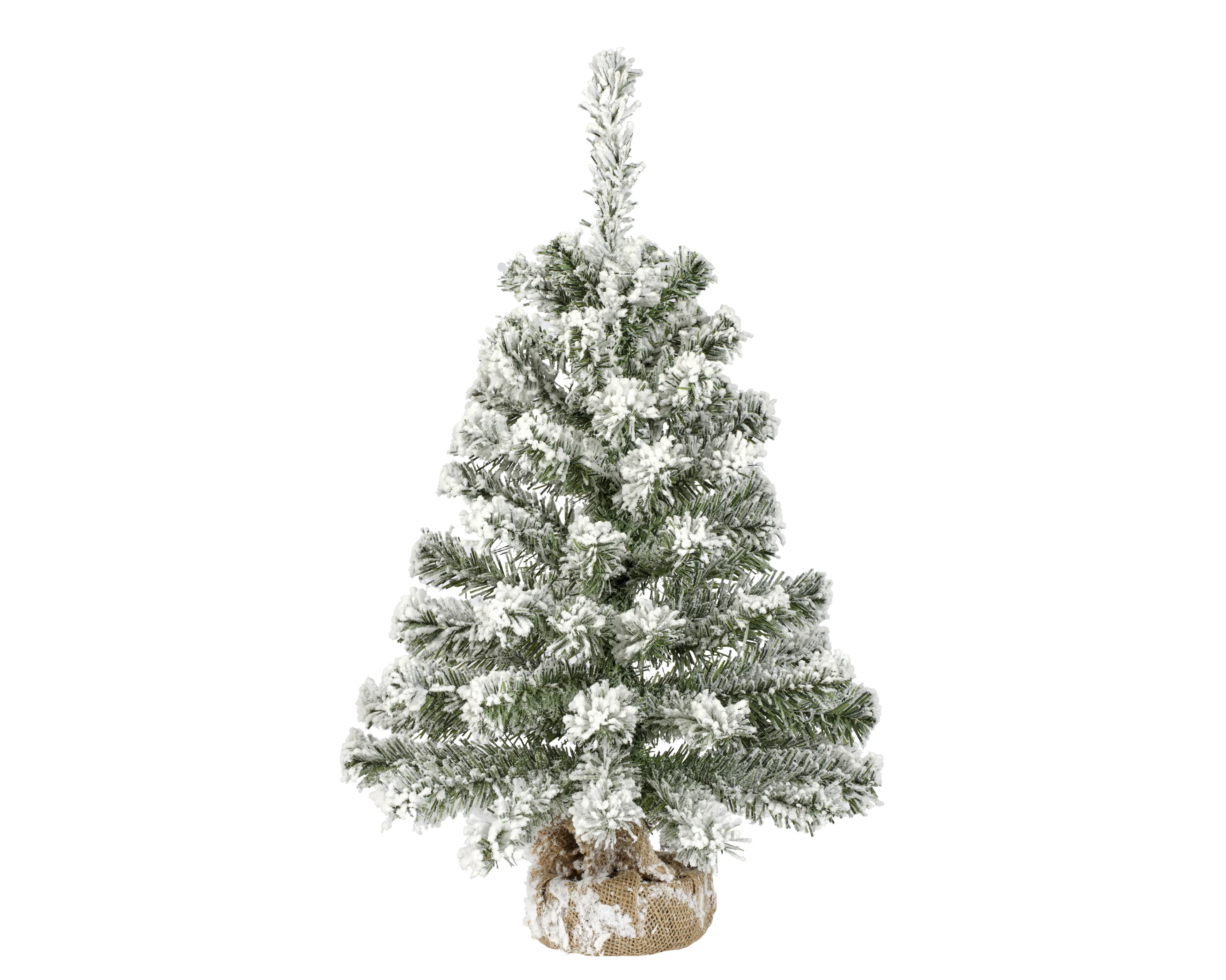 Everlands Mini Weihnachtsbaum im Jutesack 60 cm grün weiß