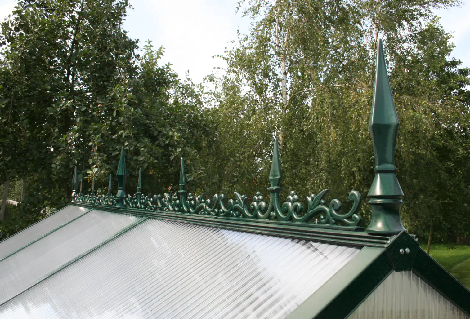 KGT Firstverzierung f. Gewächshaustyp III moosgrün