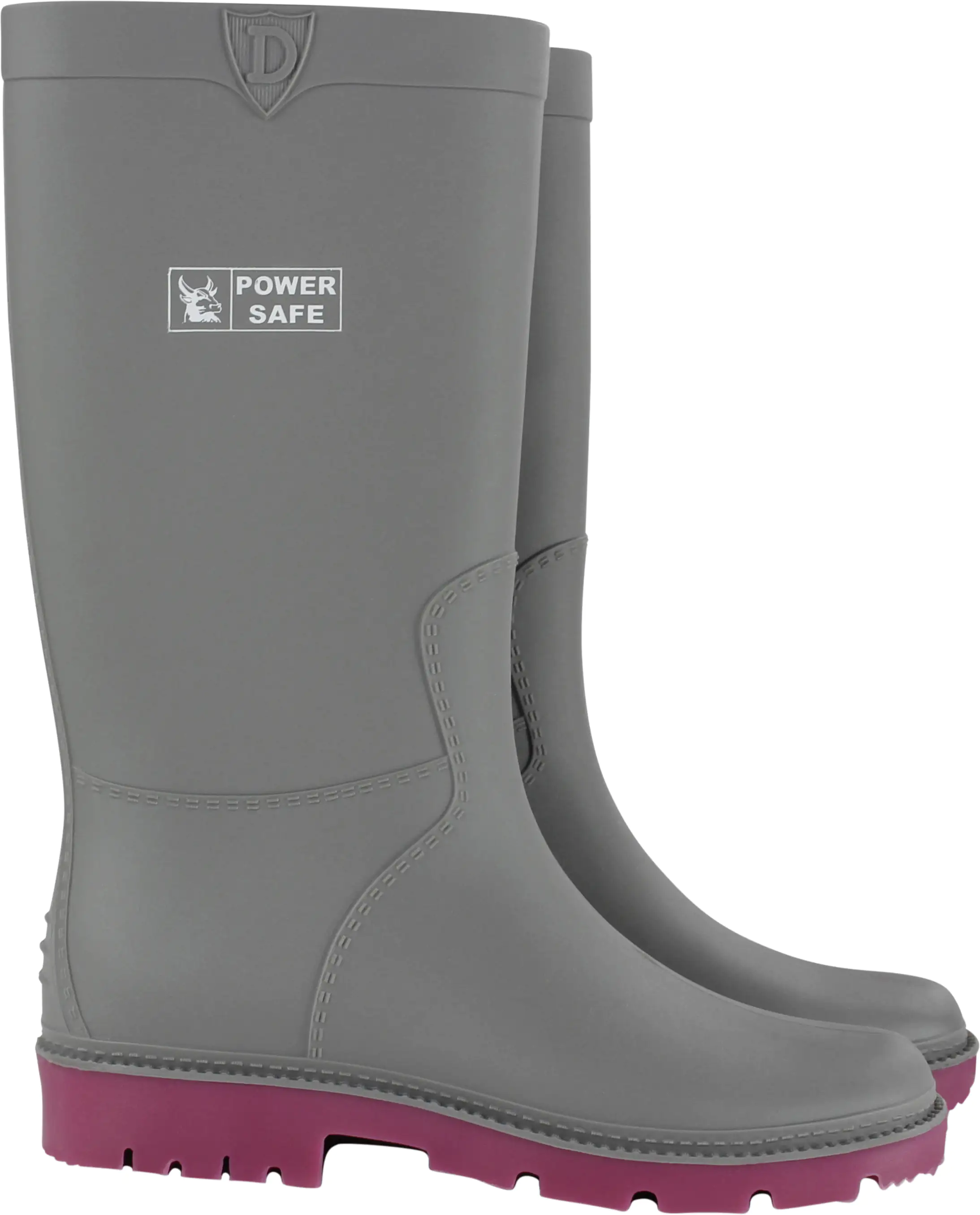 Power Safe Damen Gartenstiefel grau-pink
