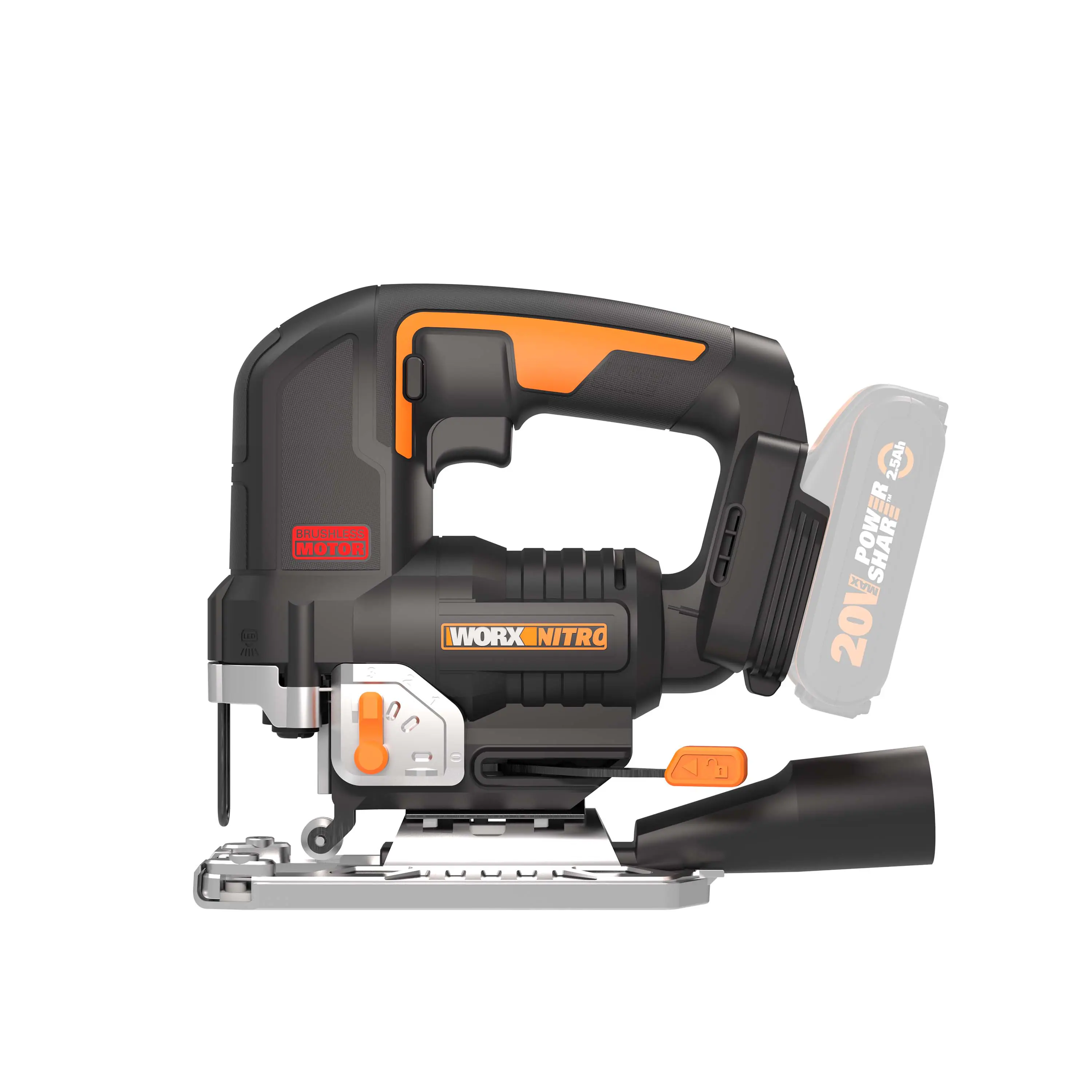 Worx Nitro Akku-Pendelhub-Stichsäge WX542.9 20 V Solo Worx Nitro Akku-Pendelhub-Stichsäge WX542.9 20 V Solo
