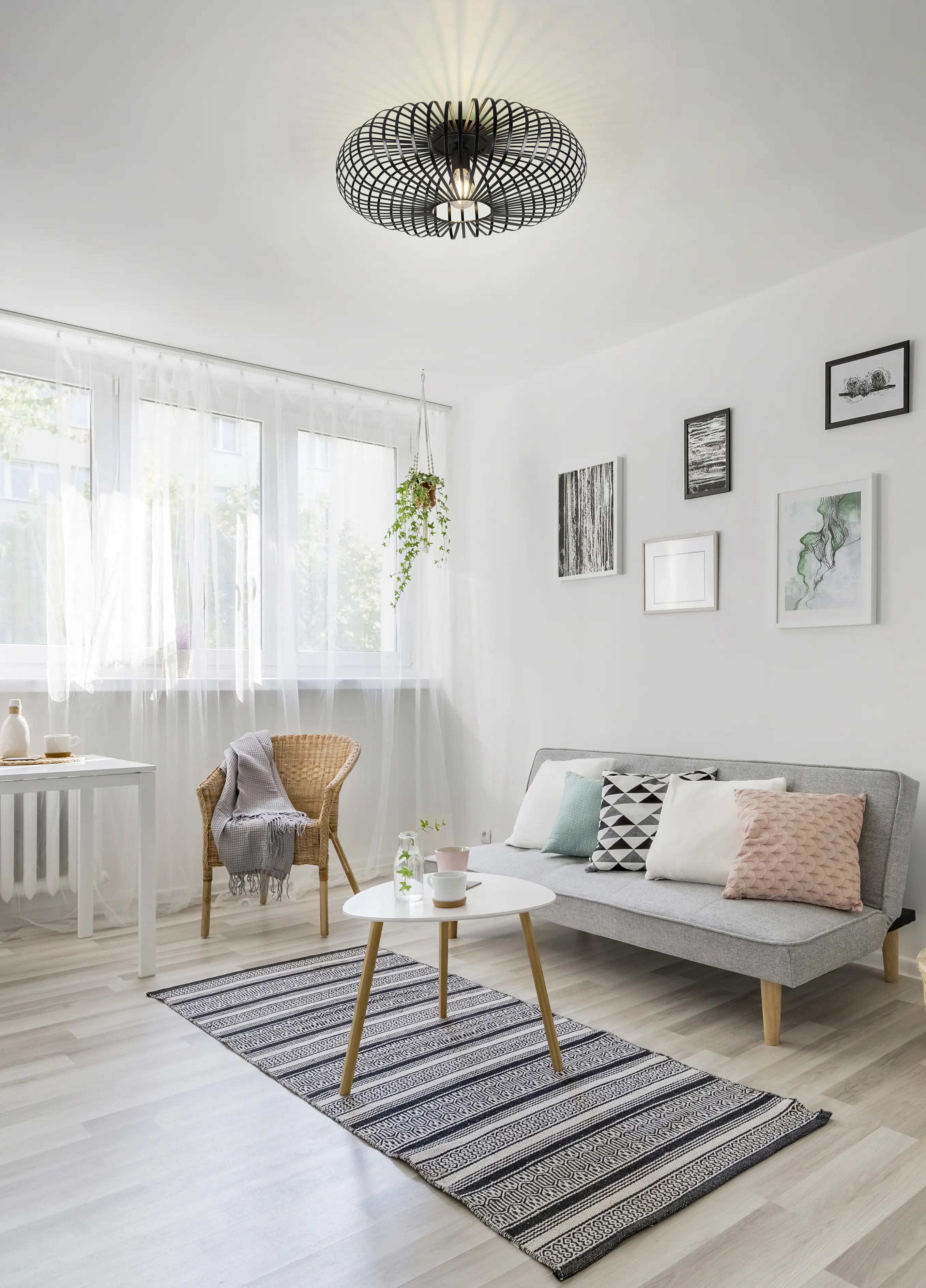 Trio Deckenleuchte Johann schwarz  Ø 50 cm