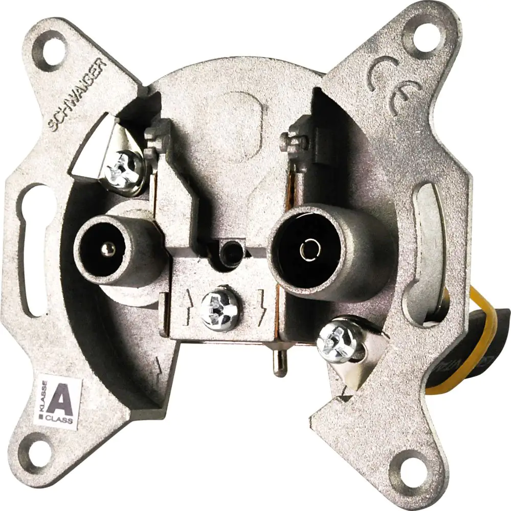 Schwaiger Antennen Durchgangsdose DSG 531 (19dB) silber, 2-Loch, 2x IEC Schwaiger Antennen Durchgangsdose DSG 531 (19dB) silber, 2-Loch, 2x IEC