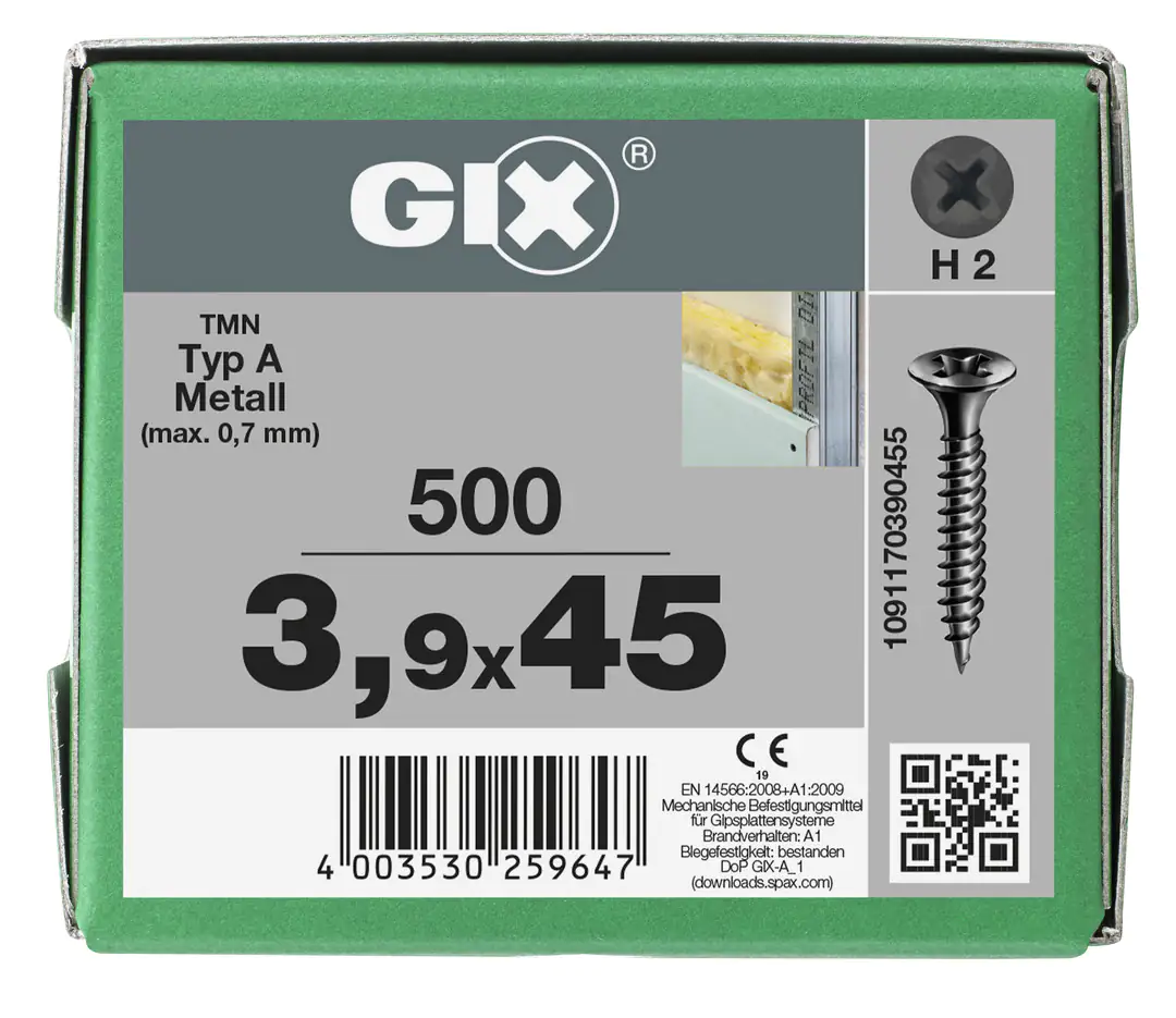Spax Trockenbauschrauben 3.9 x 45 mm PH 2 Feingewinde - 500 Stk. Spax Trockenbauschrauben 3.9 x 45 mm PH 2 Feingewinde - 500 Stk.
