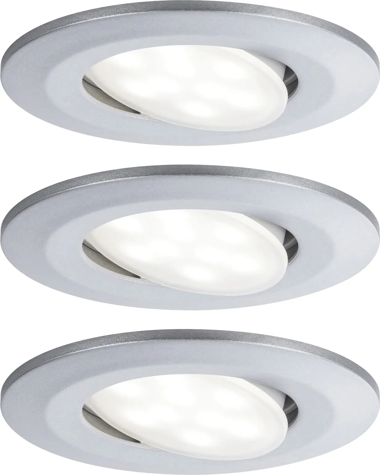 Paulmann HomeSpa 3er Set LED Einbauleuchte Calla chrom 9 cm schwenkbar