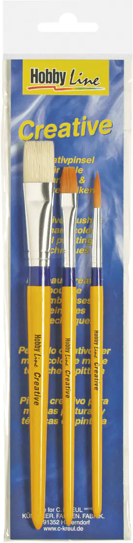 Kreul Hobby Line Universalpinsel Synthetics und Borste 3er Set