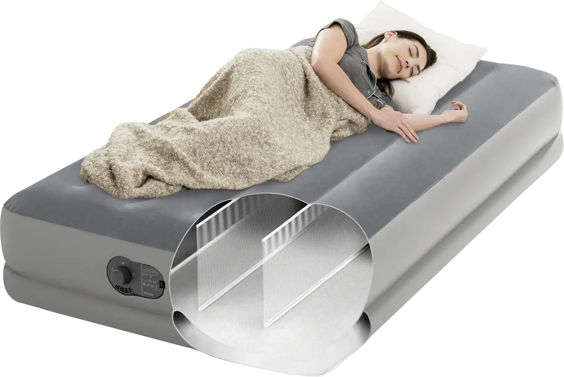 Intex Luftbett Dura-Beam Prestige Mid-Rise Twin grau 99 x 191 x 30 cm