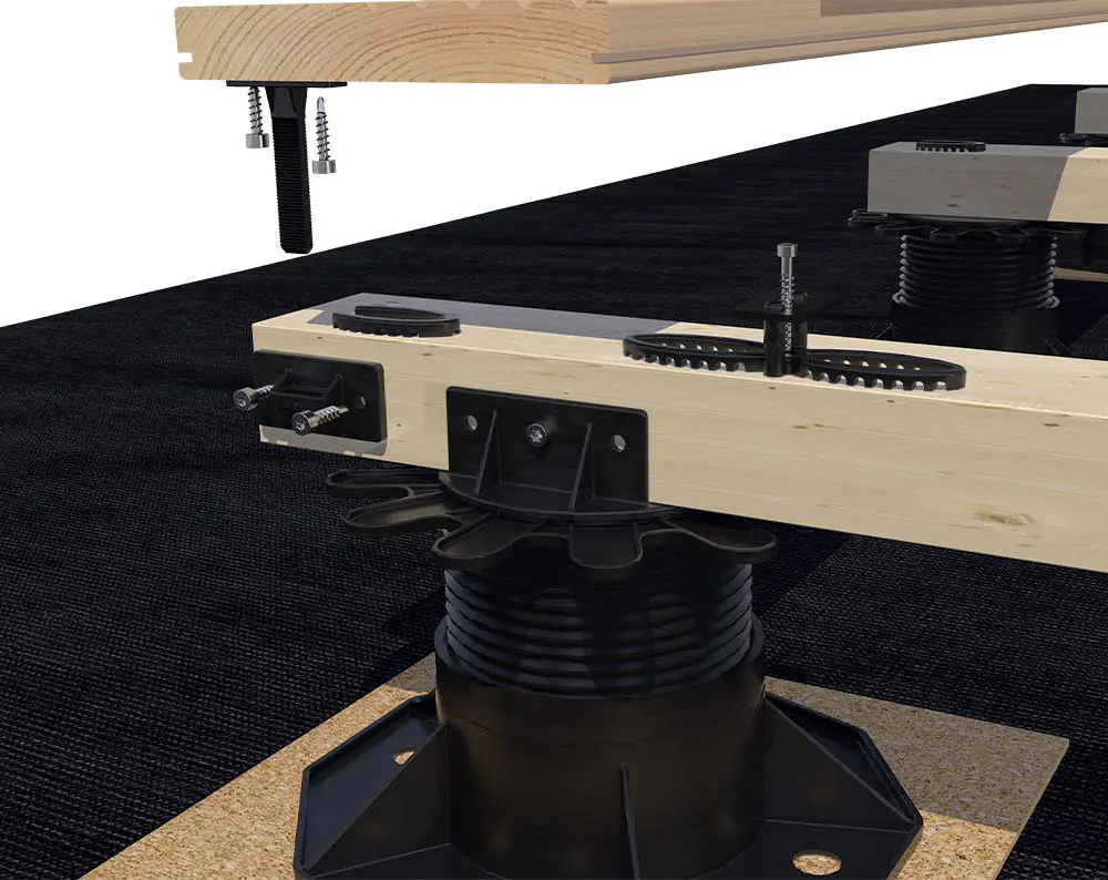 HSI Terra GriDeck Befestigungsclip für Terrassendielen inkl. Schrauben Polypropylen schwarz