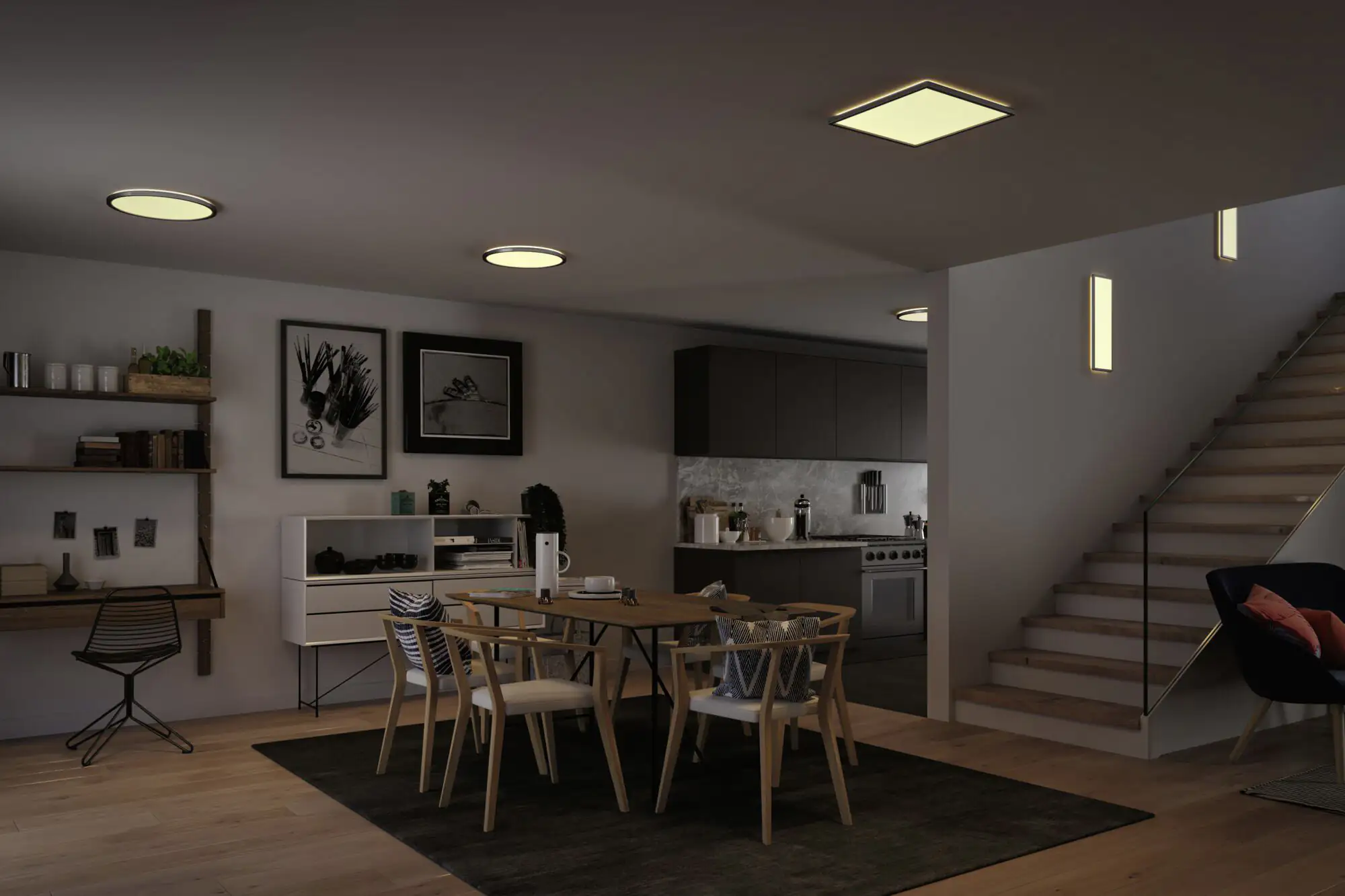 4000870709962_2825228 Paulmann LED Panel Atria Shine chrom-matt 58 x 20 cm warmweiß dimmbar