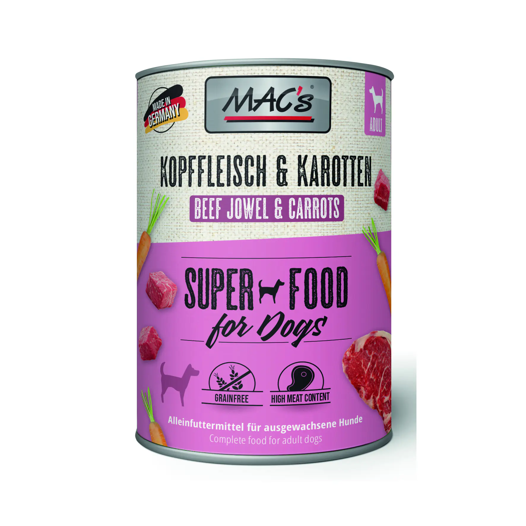 Macs Dog Hundenassfutter Adult getreidefrei 400 g Kopffleisch