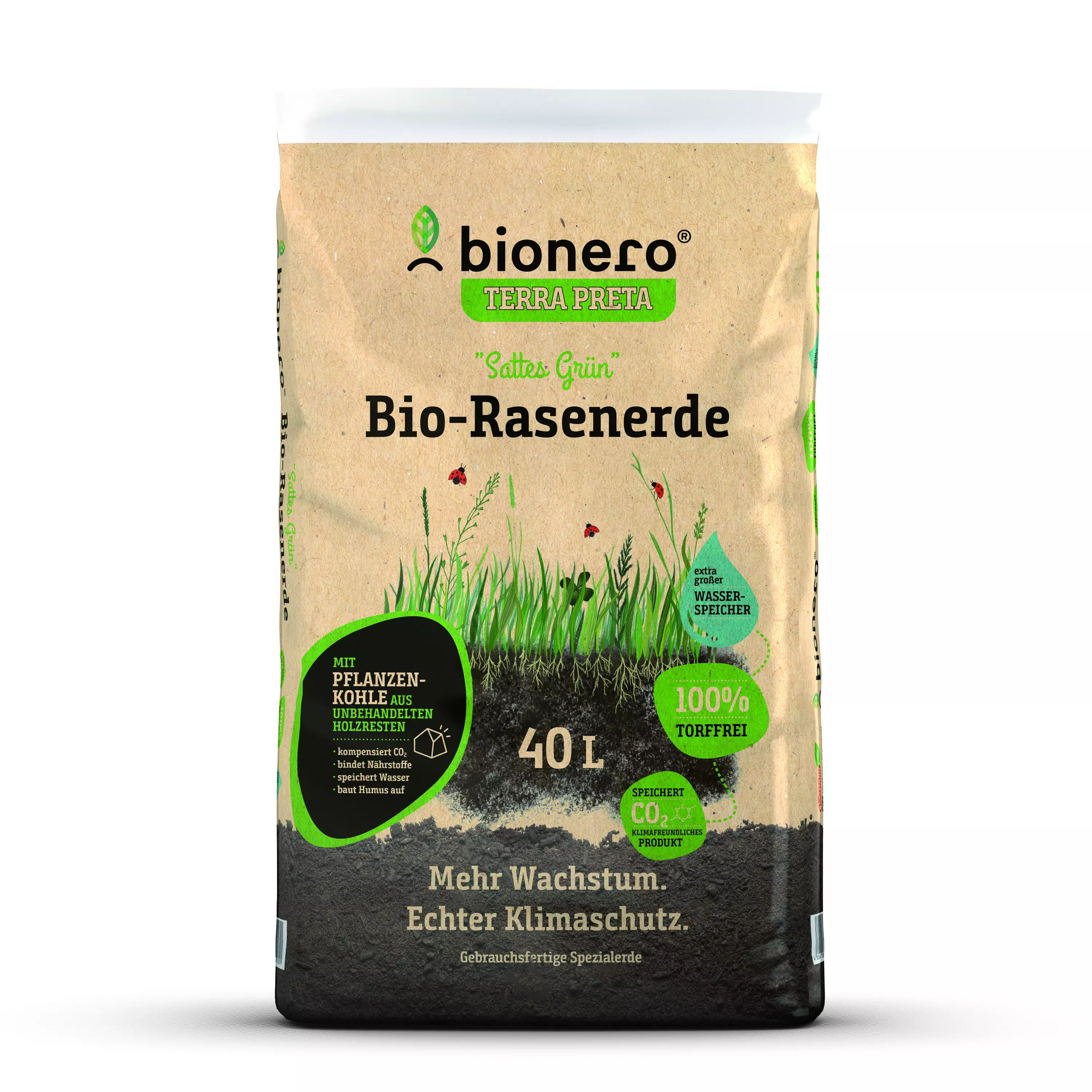 bionero Bio Rasenerde "sattes Grün" 40 L torffrei bionero Bio Rasenerde "sattes Grün" 40 L torffrei