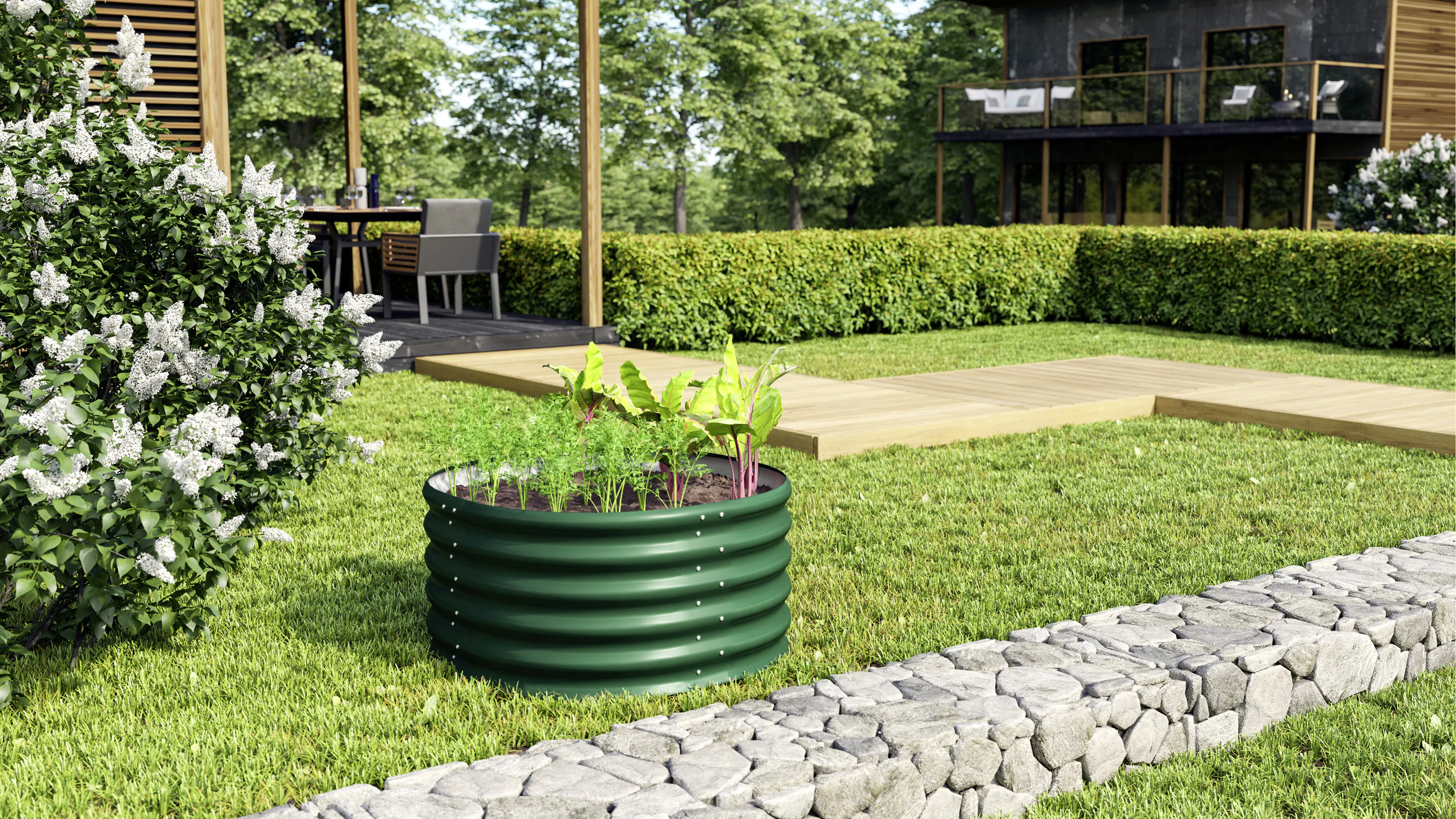 Vitavia Hochbeet Terra Rund 401 82 x 82 x 40 cm seegras