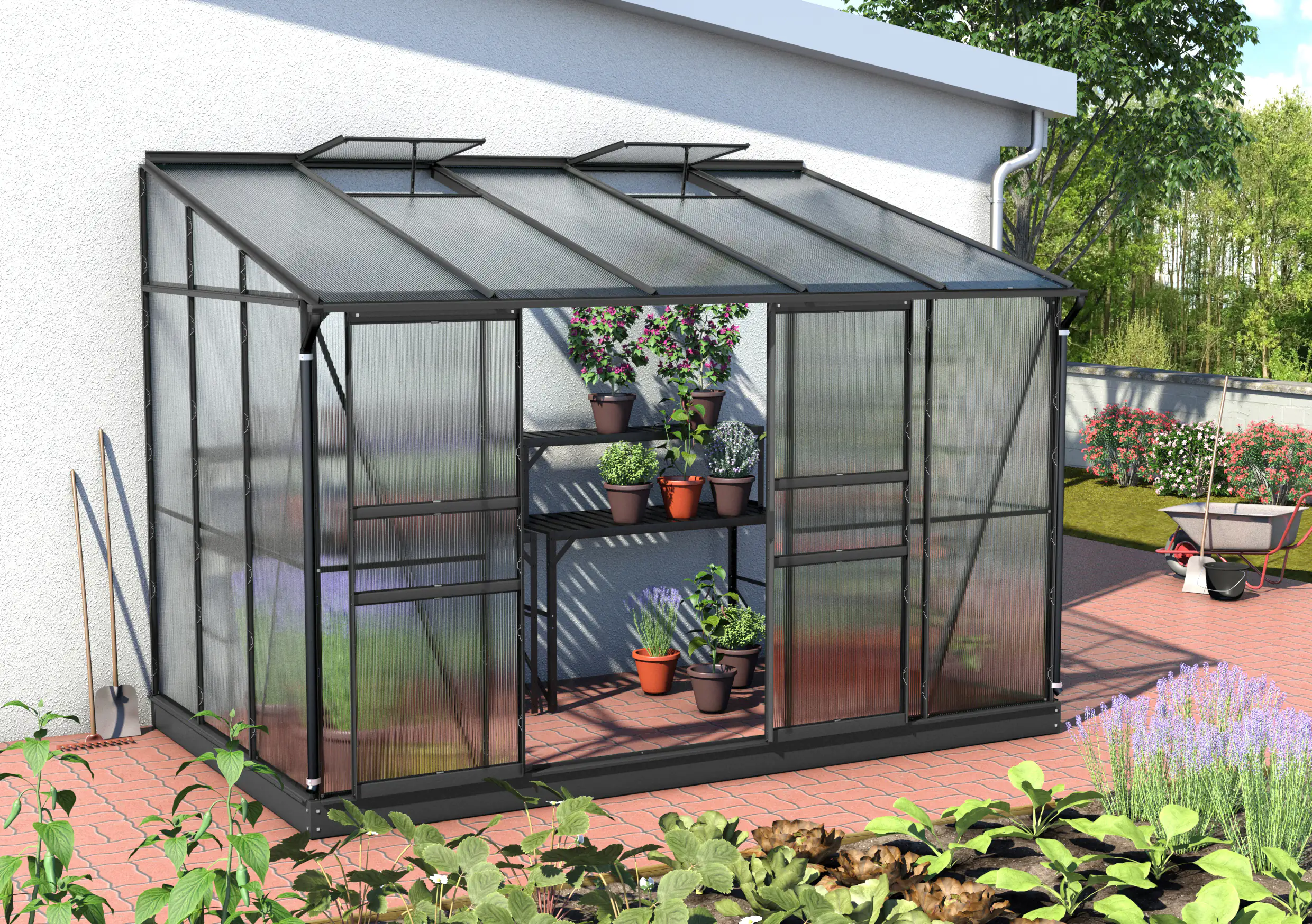 Vitavia Anlehngewächshaus Osiris 6500 190 x 317 cm 6 mm Hohlkammerplatten