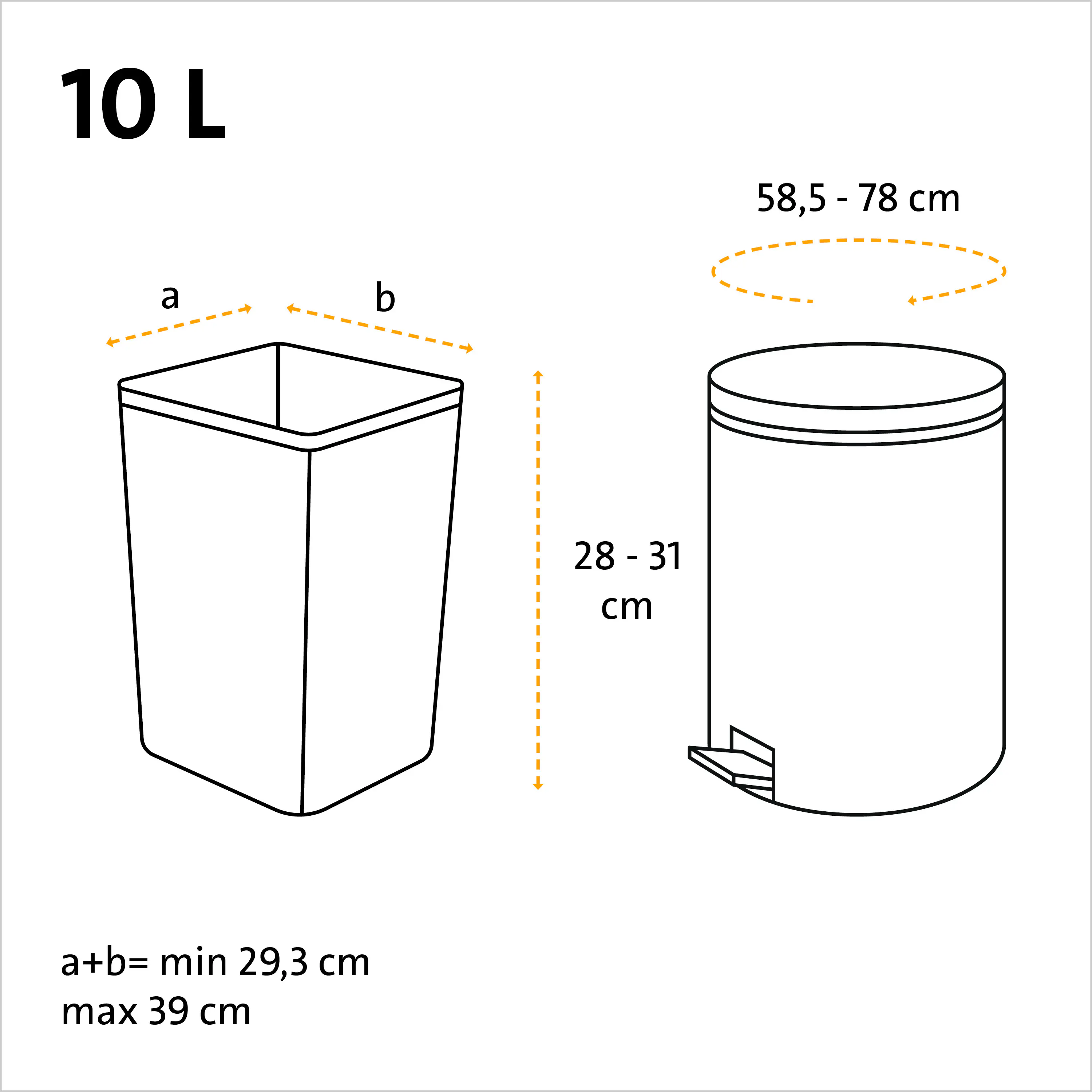 Swirl Bio-Müll-Folienbeutel mit Tragegriff 10 L 10 Stück