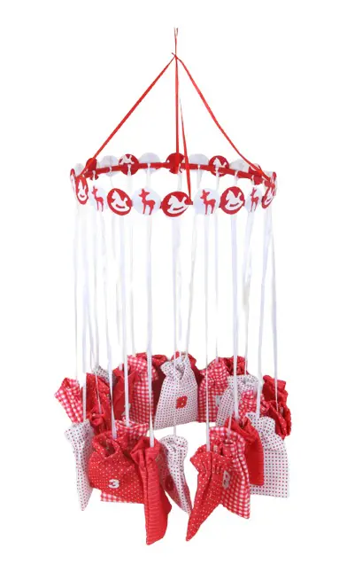 TrendLine Deko Adventskalender rot weiß zum befüllen