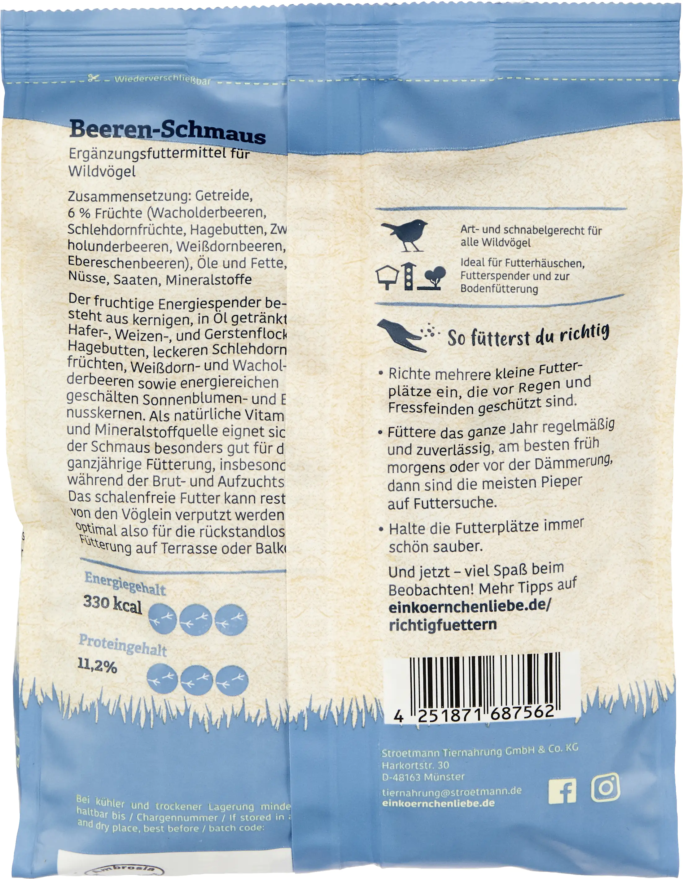 Elles Wildvogelfutter Beeren-Schmaus 750 g Elles Wildvogelfutter Beeren-Schmaus 750 g