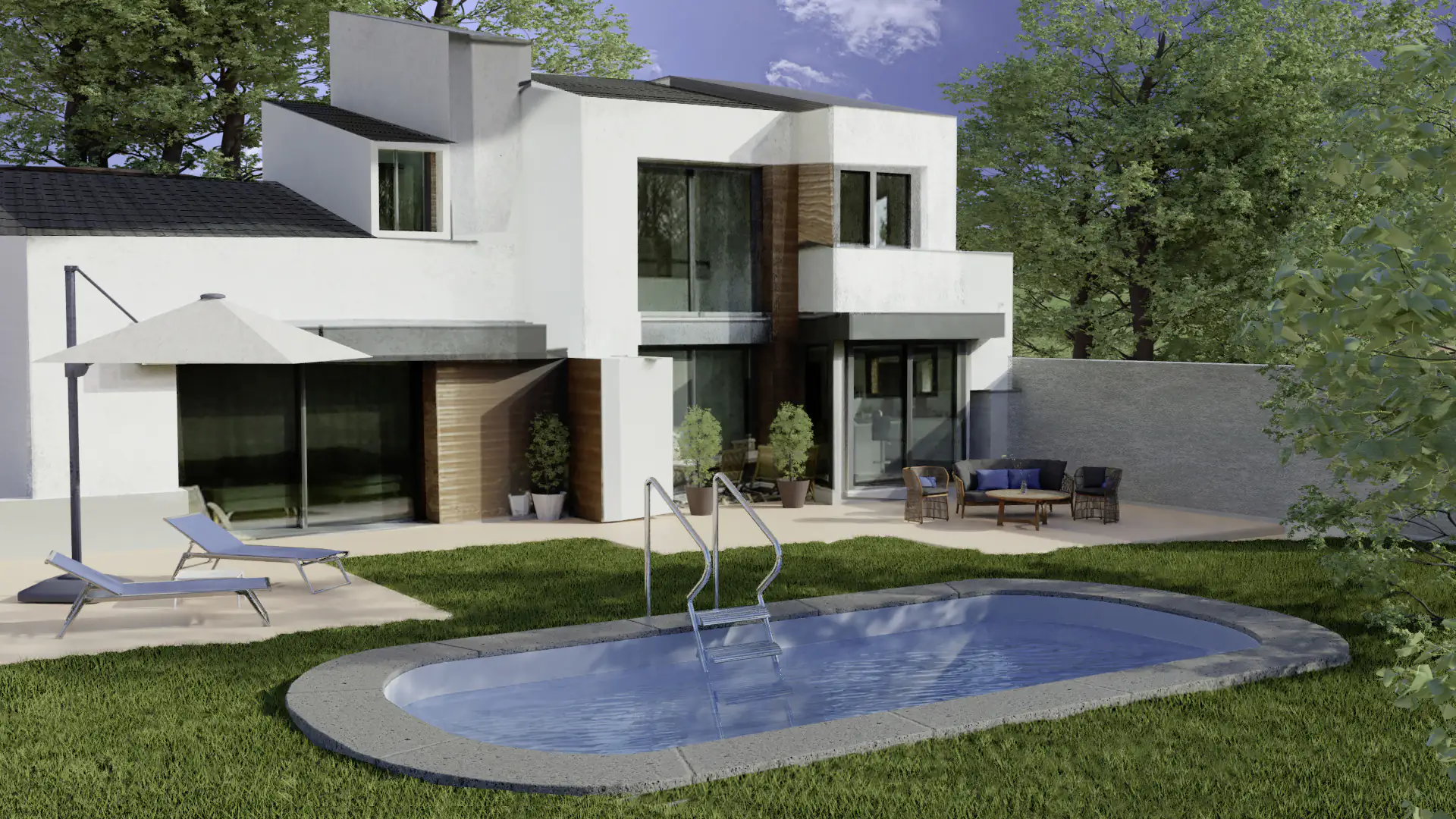 Gre Stahl-Einbaupool Moorea oval 700 x 320 x 150 cm