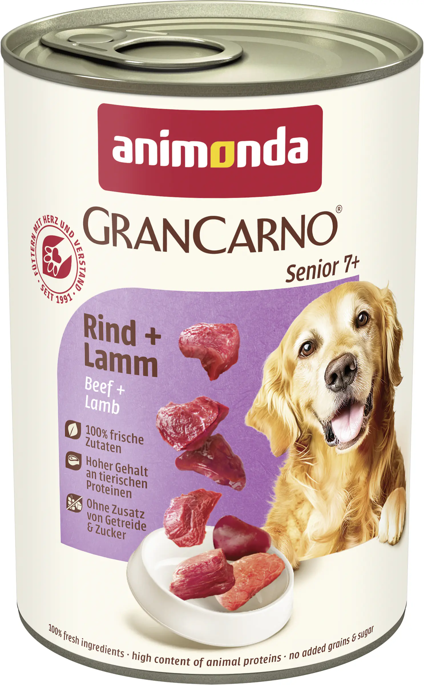 Animonda GranCarno Hundenassfutter Senior getreidefrei 400 g Rind & Lamm